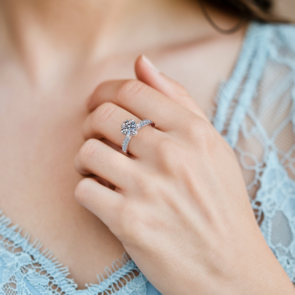 3-Karat-Doppel-Pavé-Eternity-Moissanit-Ring
