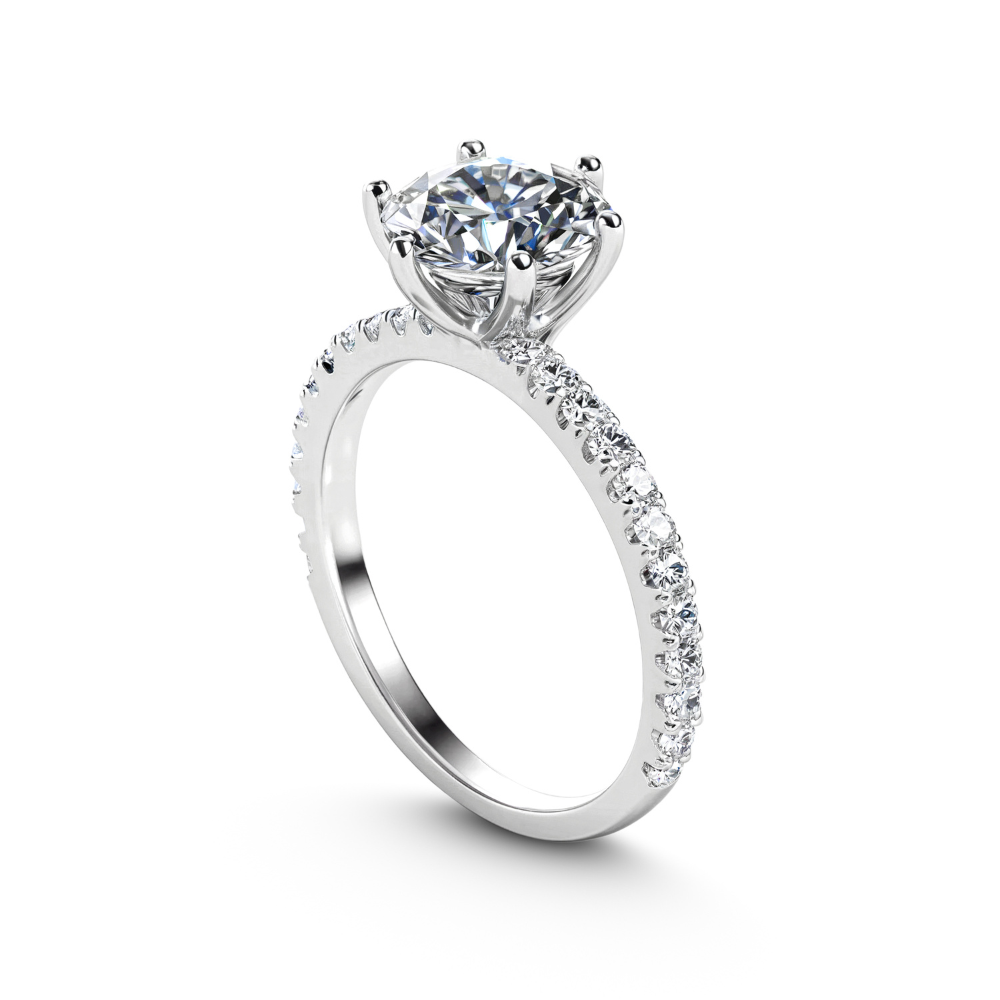 2 Karat runder Eternity-Moissanit-Ring im Brillantschliff