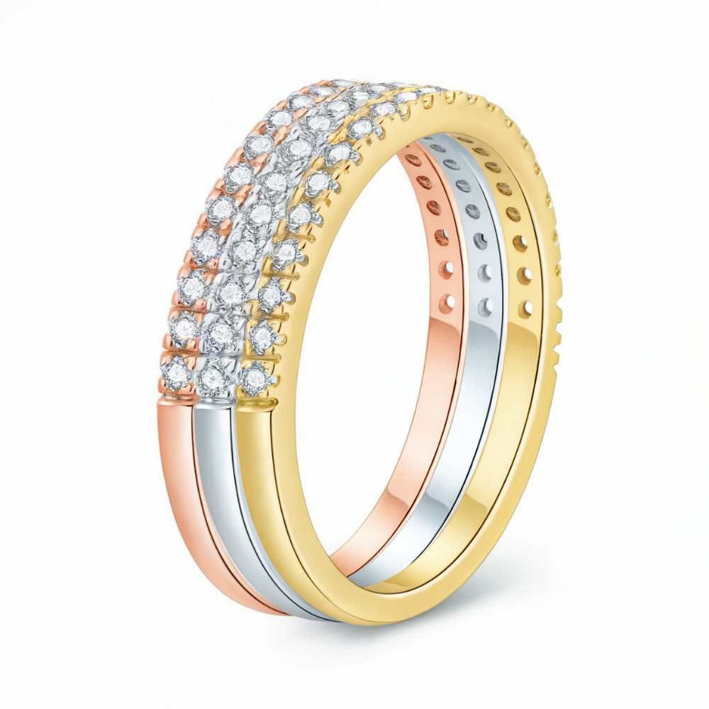 1,3 Karat Roségold-Eternity-Moissanit-Ring