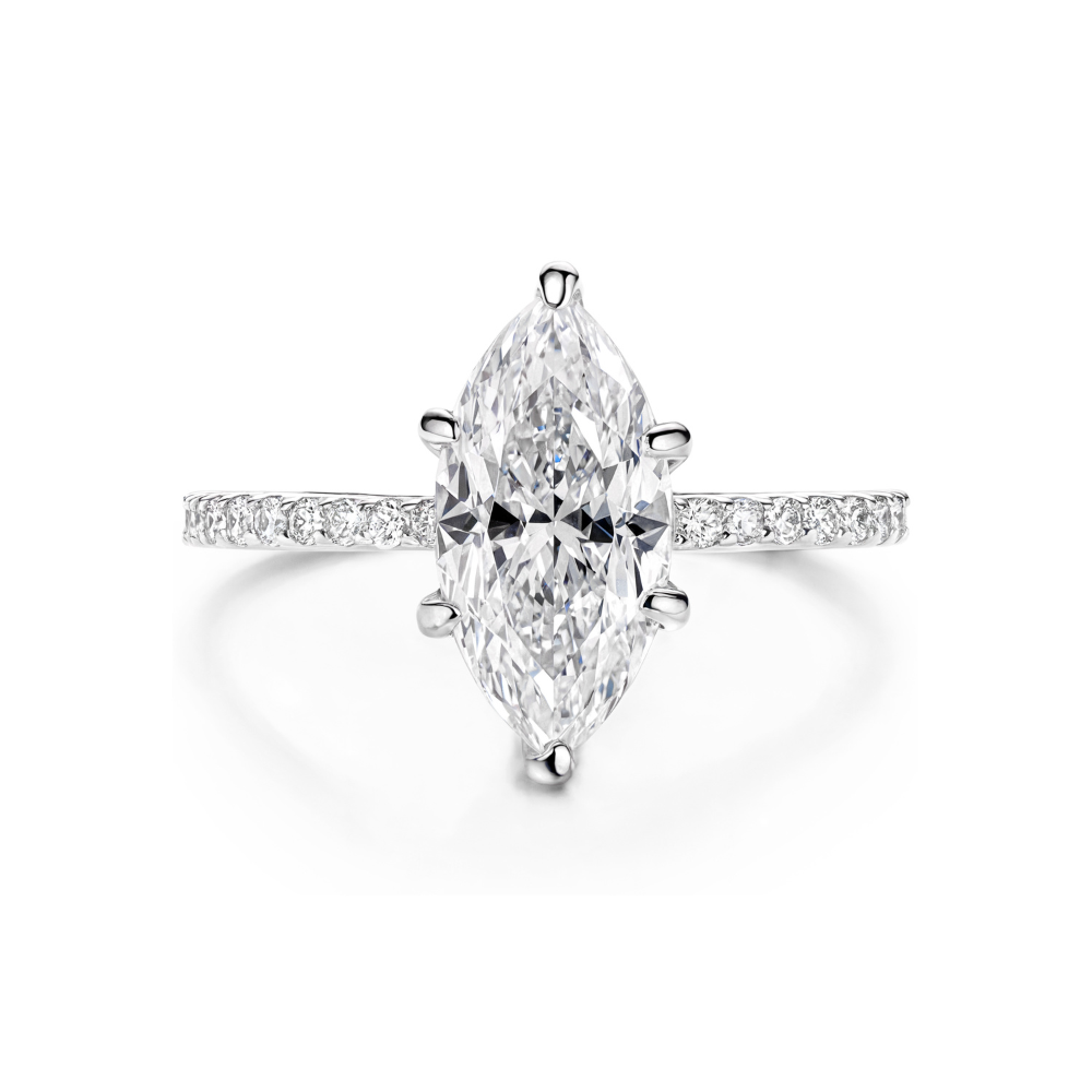 6-zackiger Eternity-Marquise-Moissanit-Ring