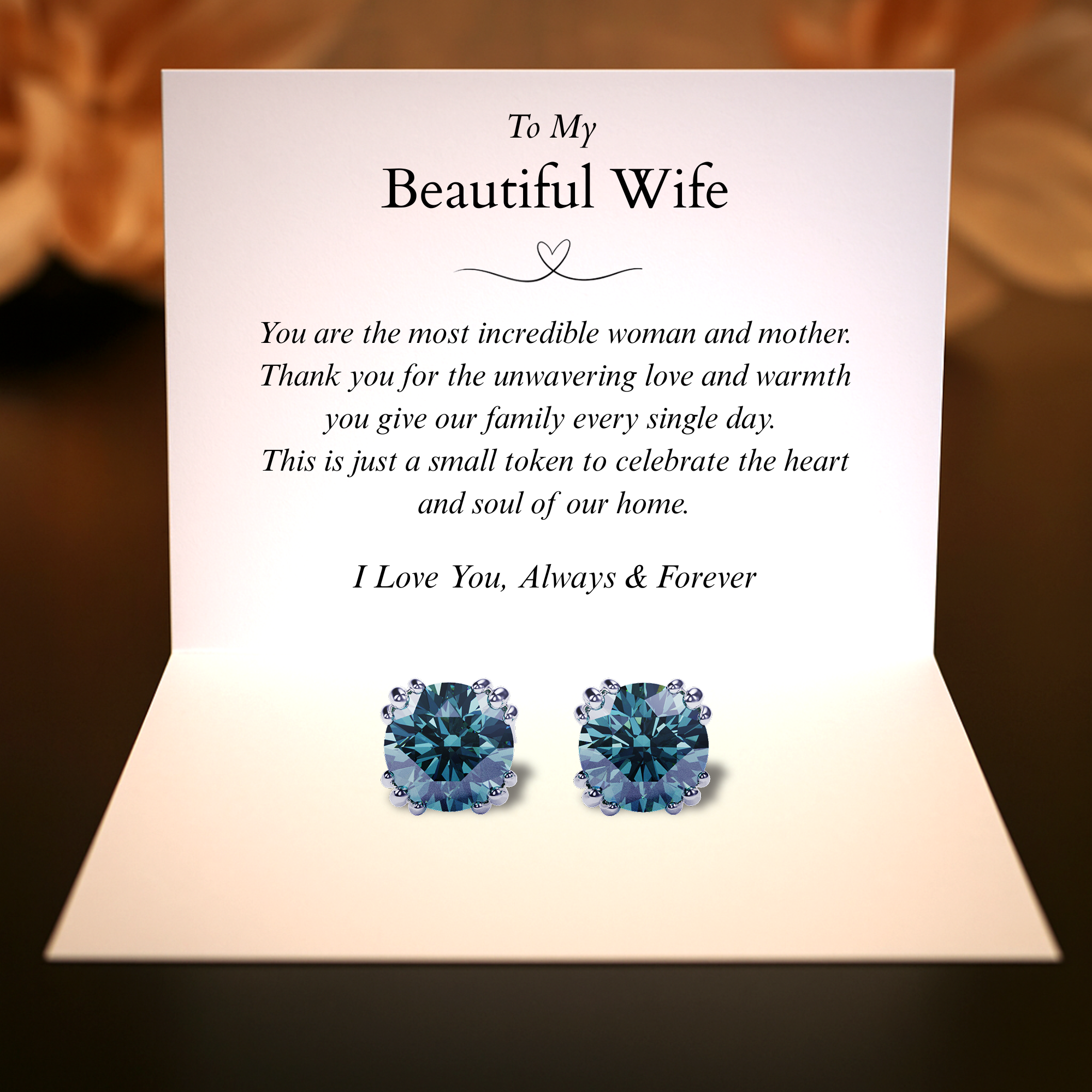 To My Beautiful Wife | 2CT Alexandrite Earrings | Gift For Her