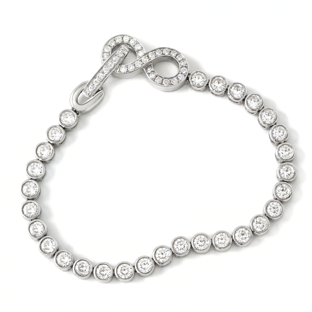 Gelinkte Moissanite Infinity Armband