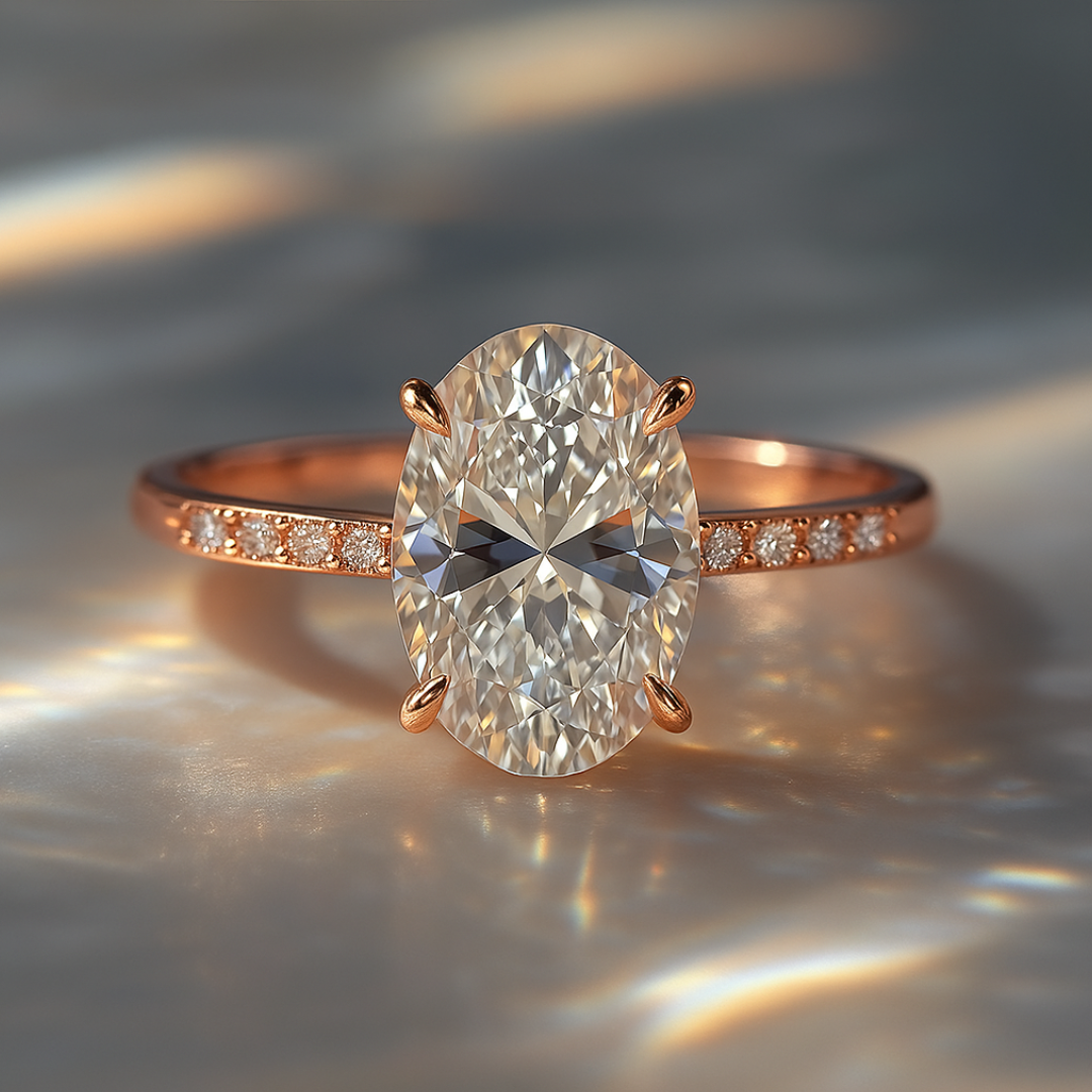 De Opaline - 18K Roségoud Moissanite Ring