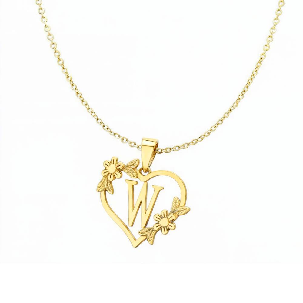 Gouden Gepersonaliseerde Initiaal Hart Ketting