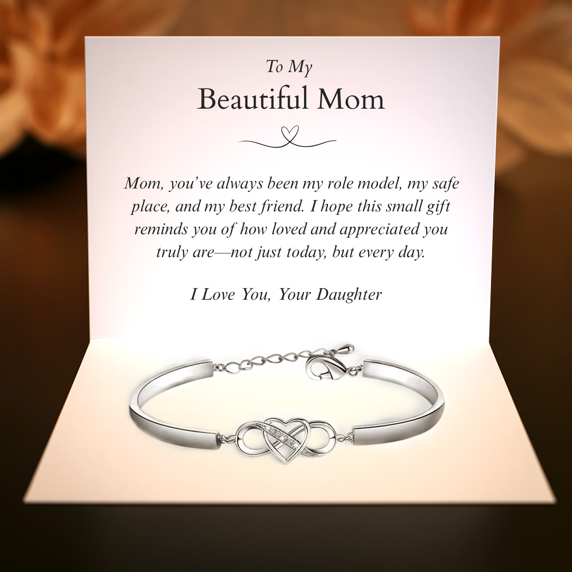 Voor Mijn Lieve Mama | 'Altijd in Mijn Hart' Infinity Armband