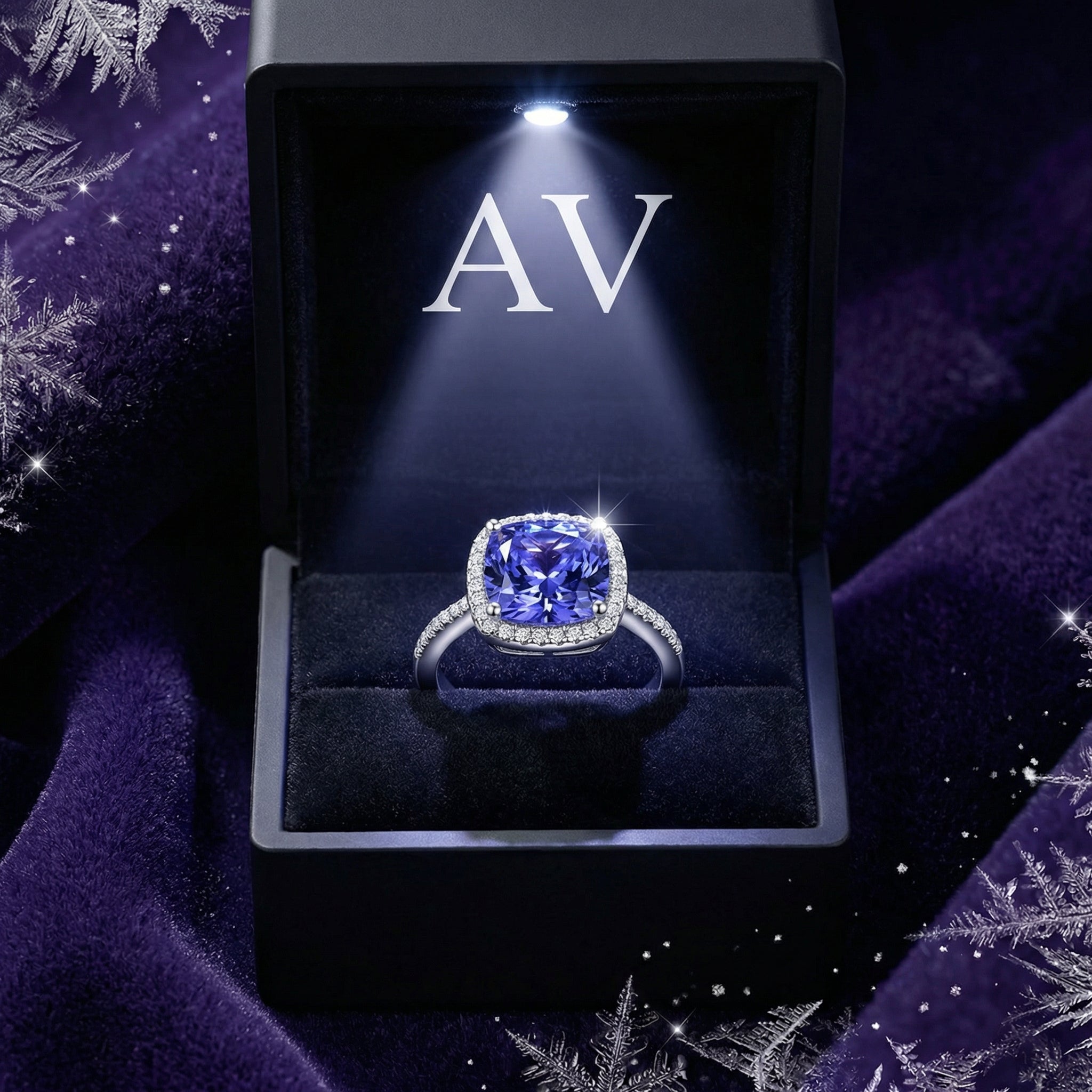 YLQ4155-DEC-tanzanite - Premium LED Gift Box Presentation