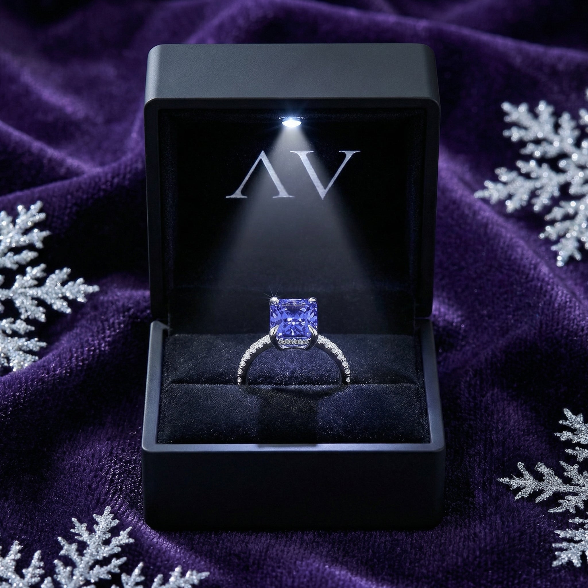 YLQ4155-Radiant-DEC-tanzanite - Premium LED Gift Box Presentation
