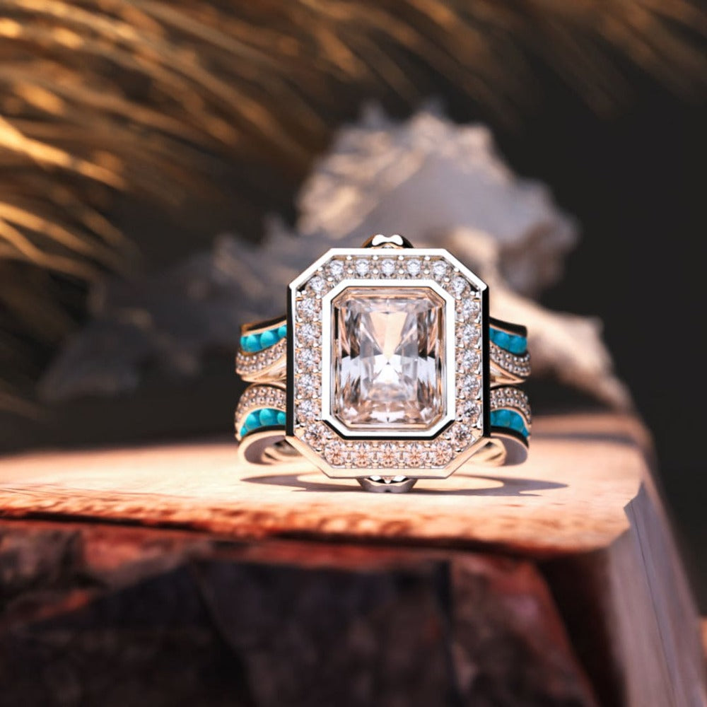 The Ocean's Crown: Ethischer Diamantring – S925 Sterling Silber