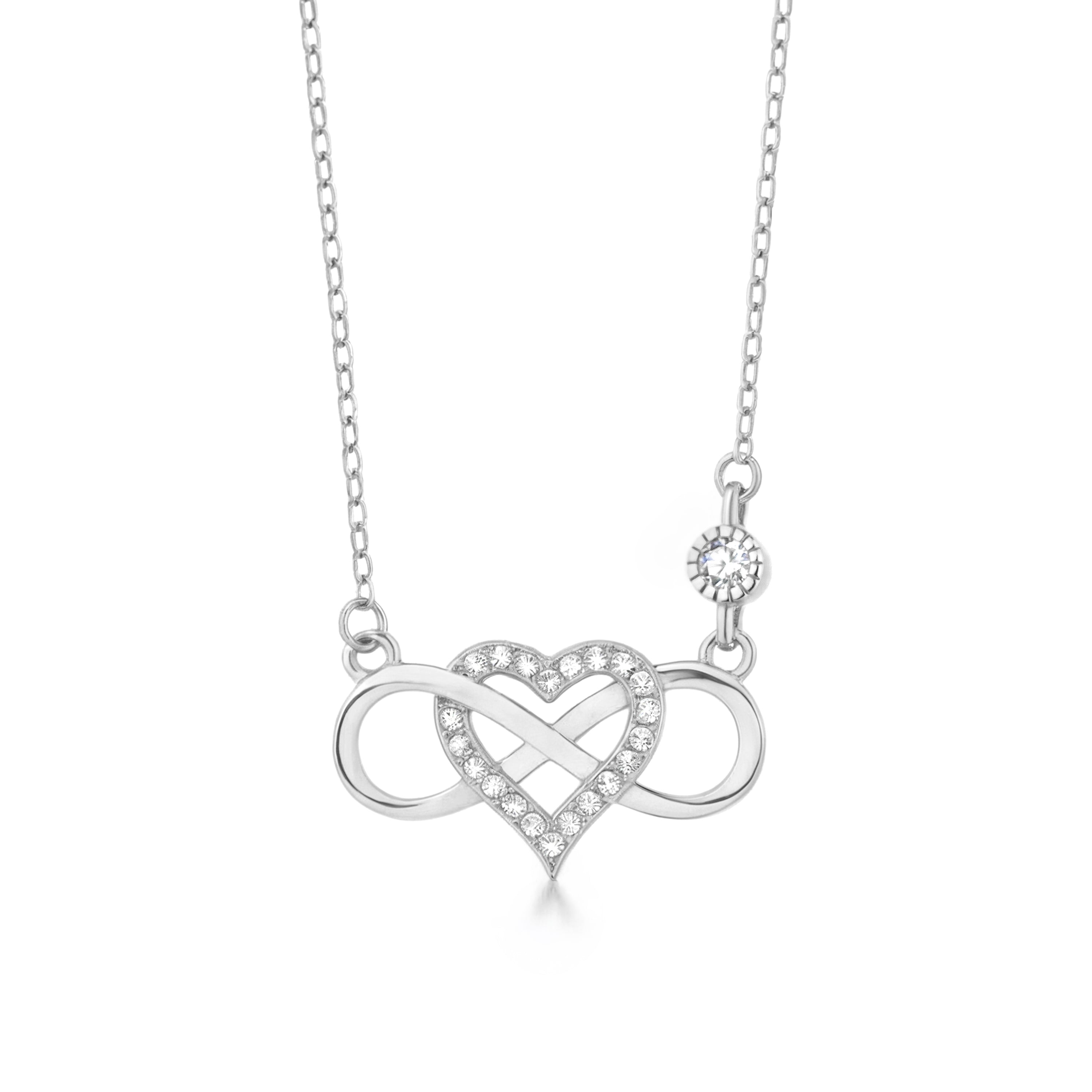 Ewige Diamant-Unendlichkeitsherz-Halskette