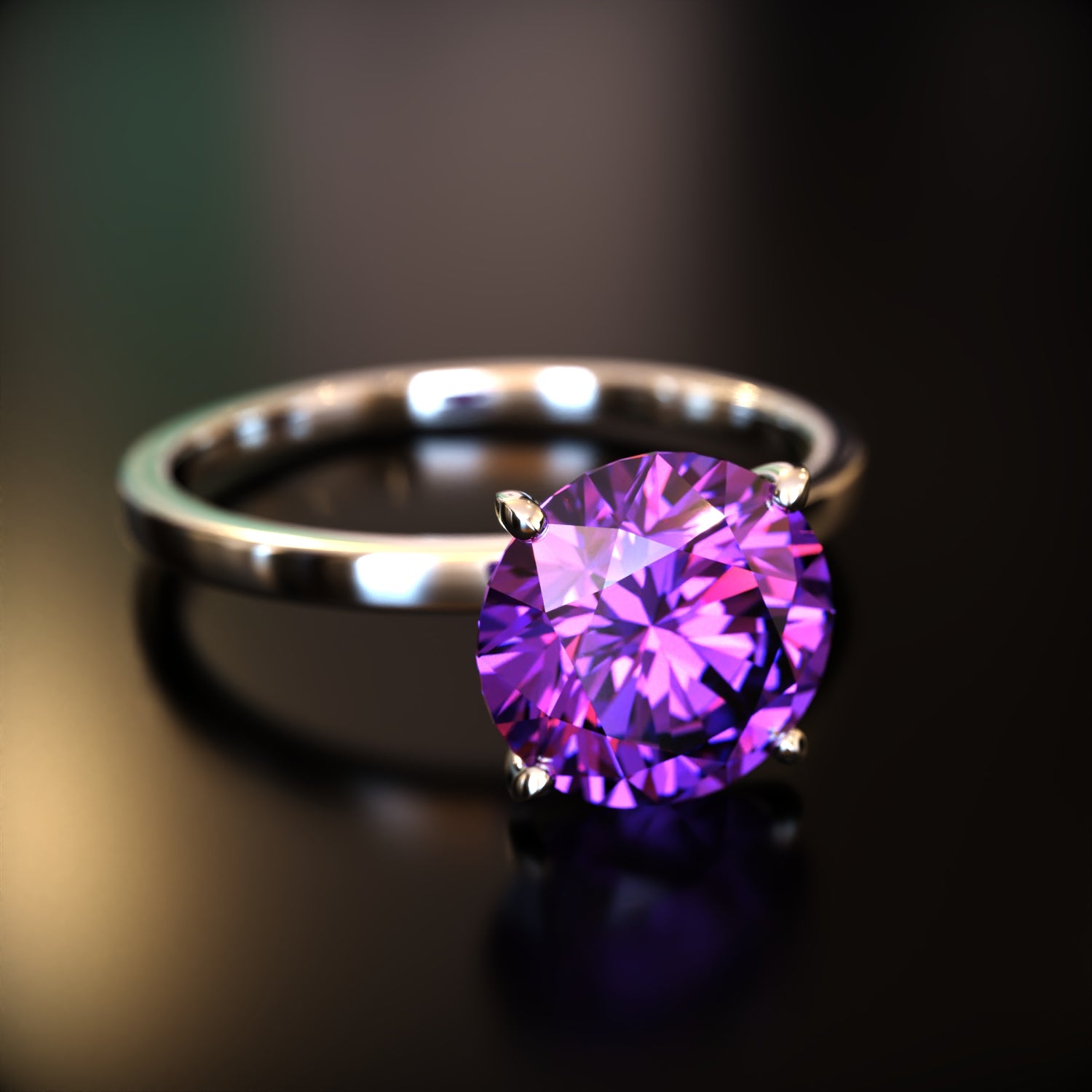 The Chelsea - Bague Moissanite Ronde Personnalisée