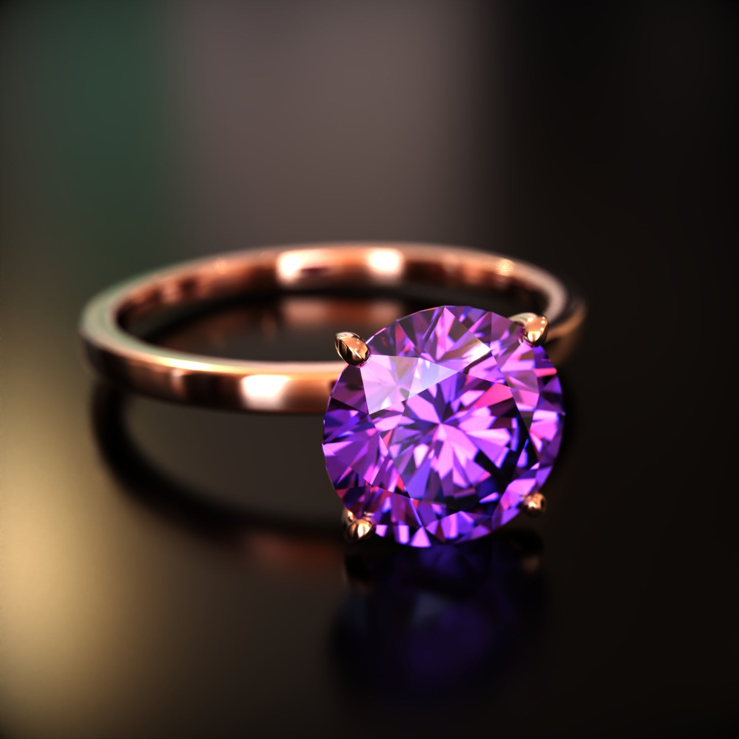 The Chelsea - Bague Moissanite Ronde Personnalisée