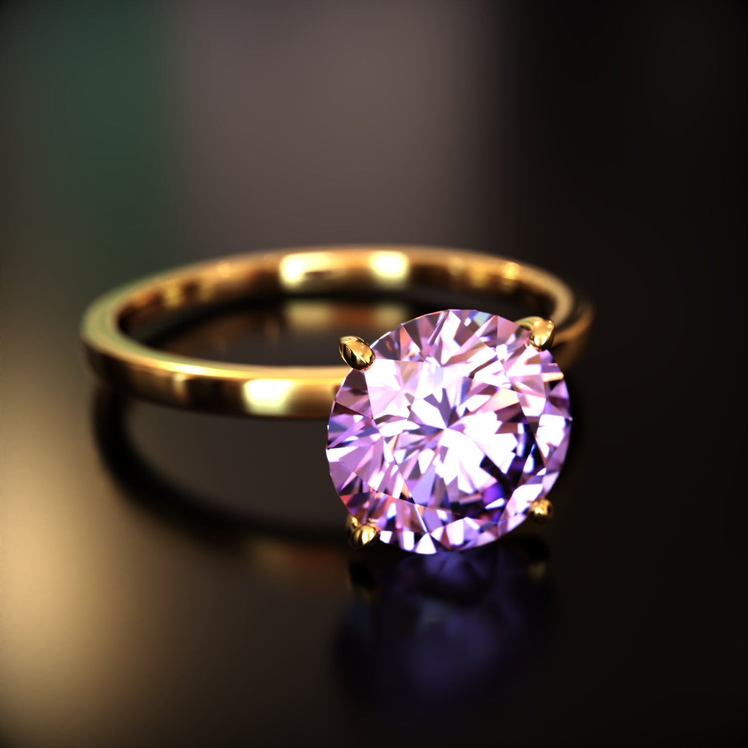 The Chelsea - Bague Moissanite Ronde Personnalisée