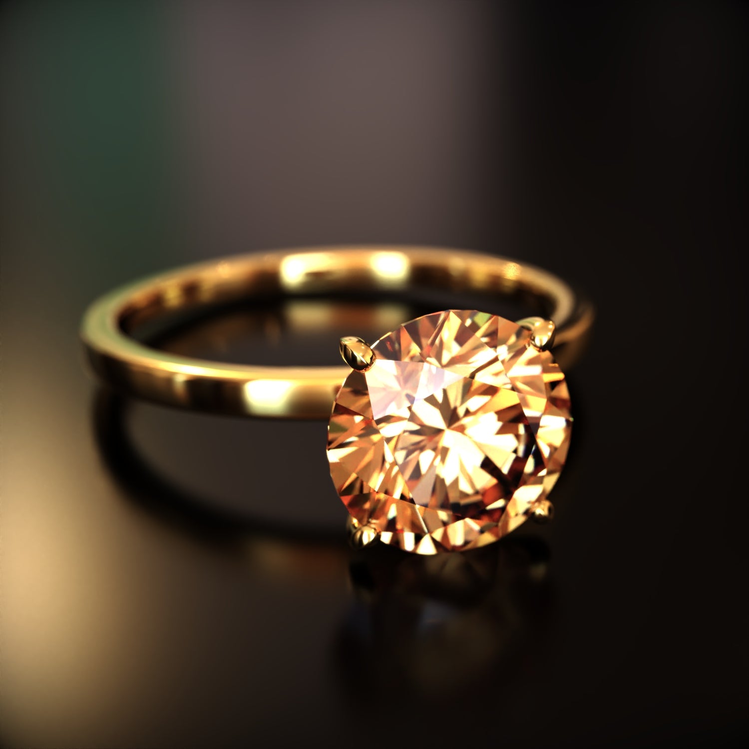 The Chelsea - Bague Moissanite Ronde Personnalisée