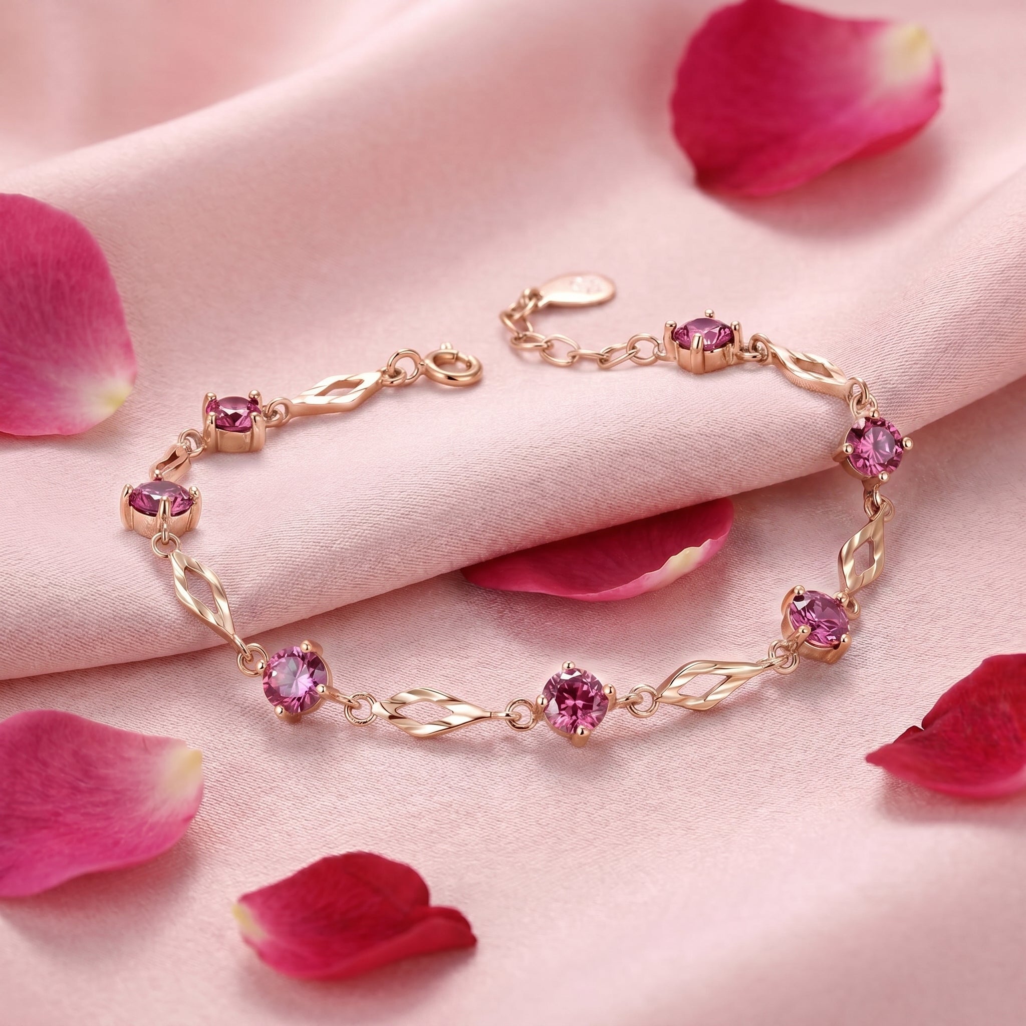 the-alizara-station-bracelet-s925-sterling-silver in rose gold finish