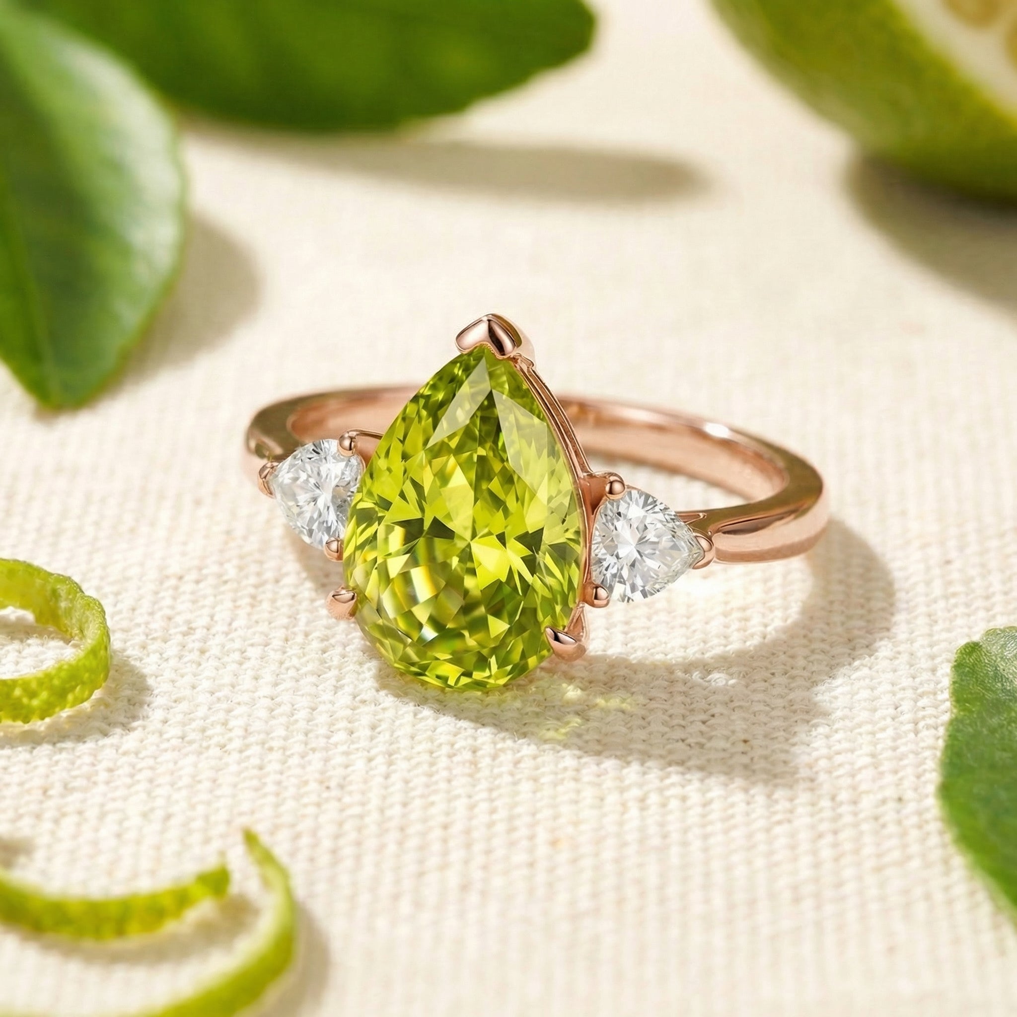 the-caelisia-pear-s925-sterling-silver in rose gold finish