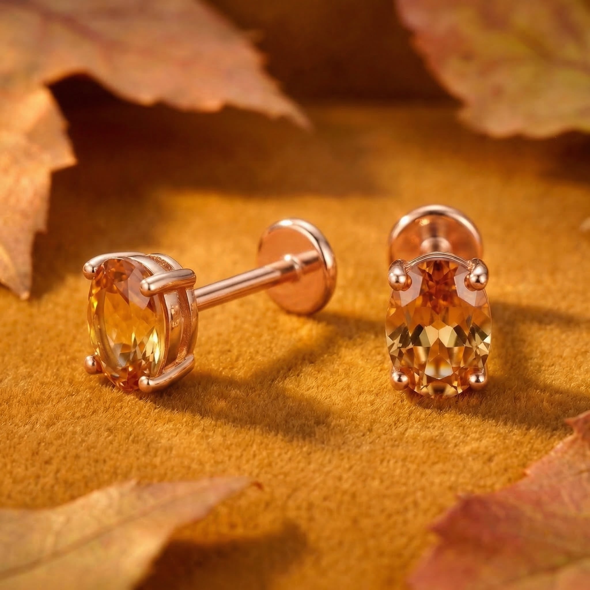 the-hesperian-oval-studs-18k-gold-vermeil in rose gold finish