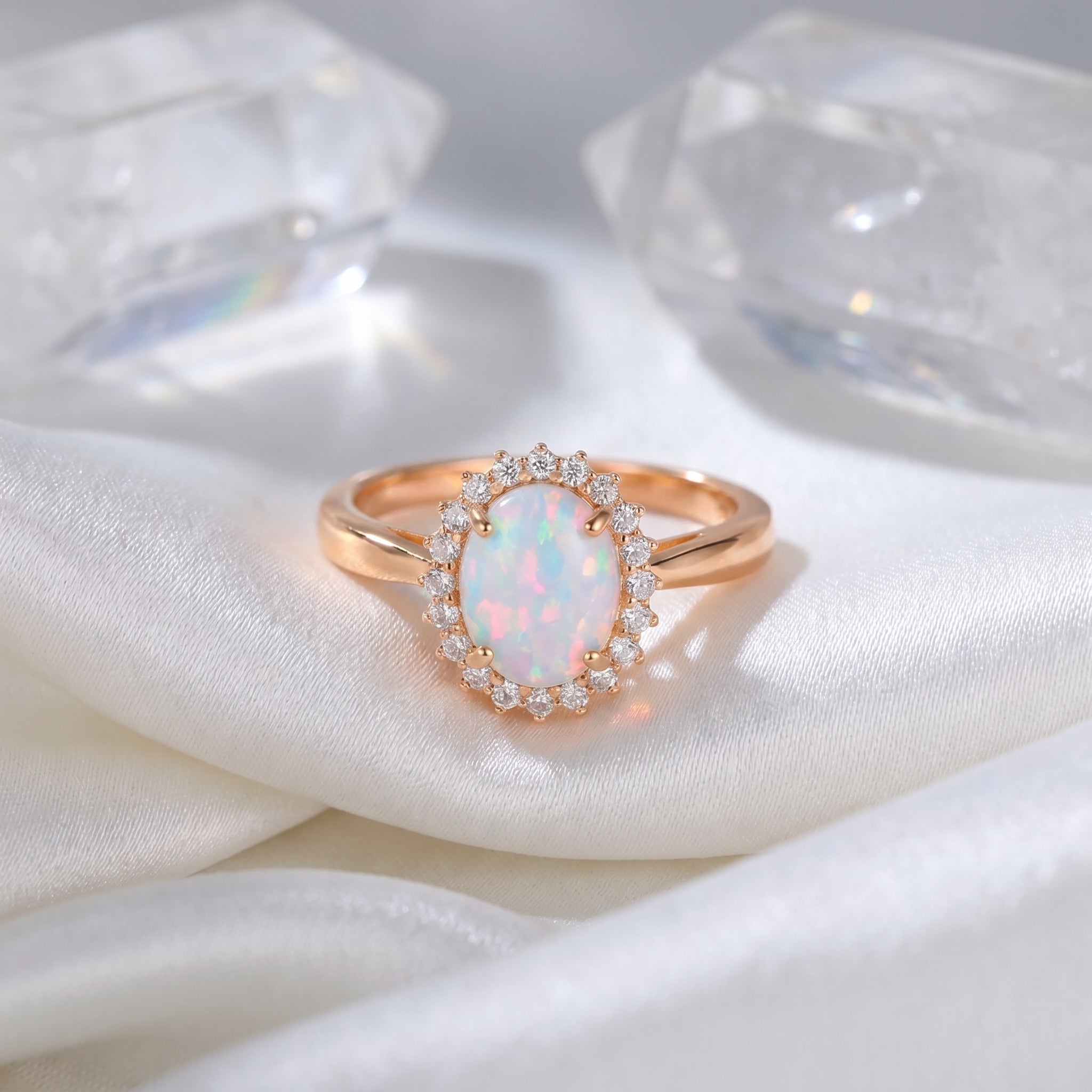 the-iridiana-stack-ring in rose gold finish