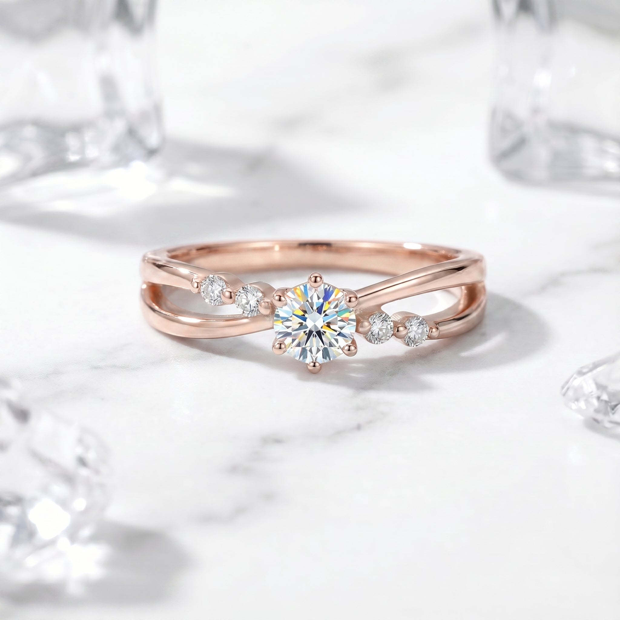 the-iseltra-bypass-ring-s925-sterling-silver in rose gold finish