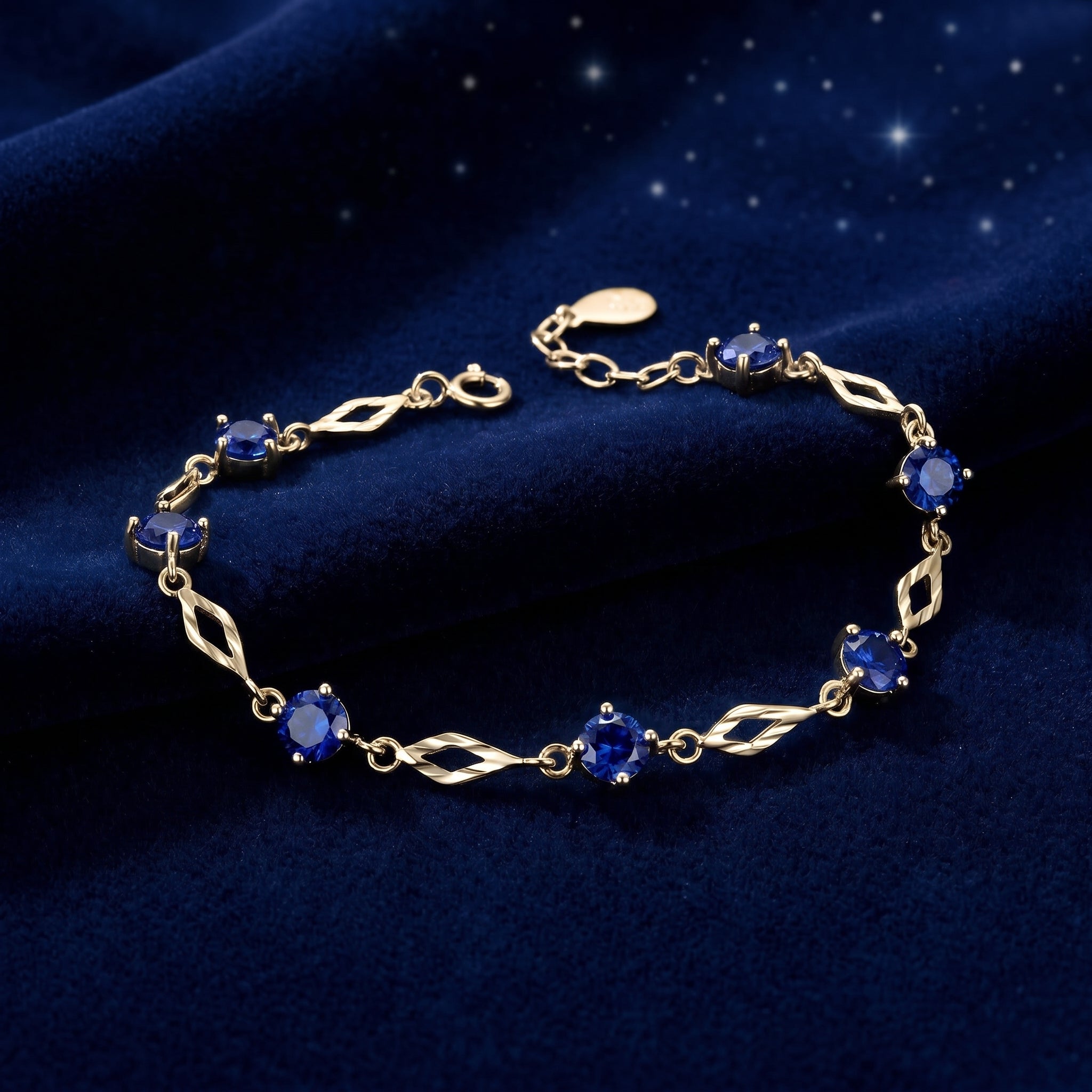 the-nerienne-station-bracelet-s925-sterling-silver in gold finish