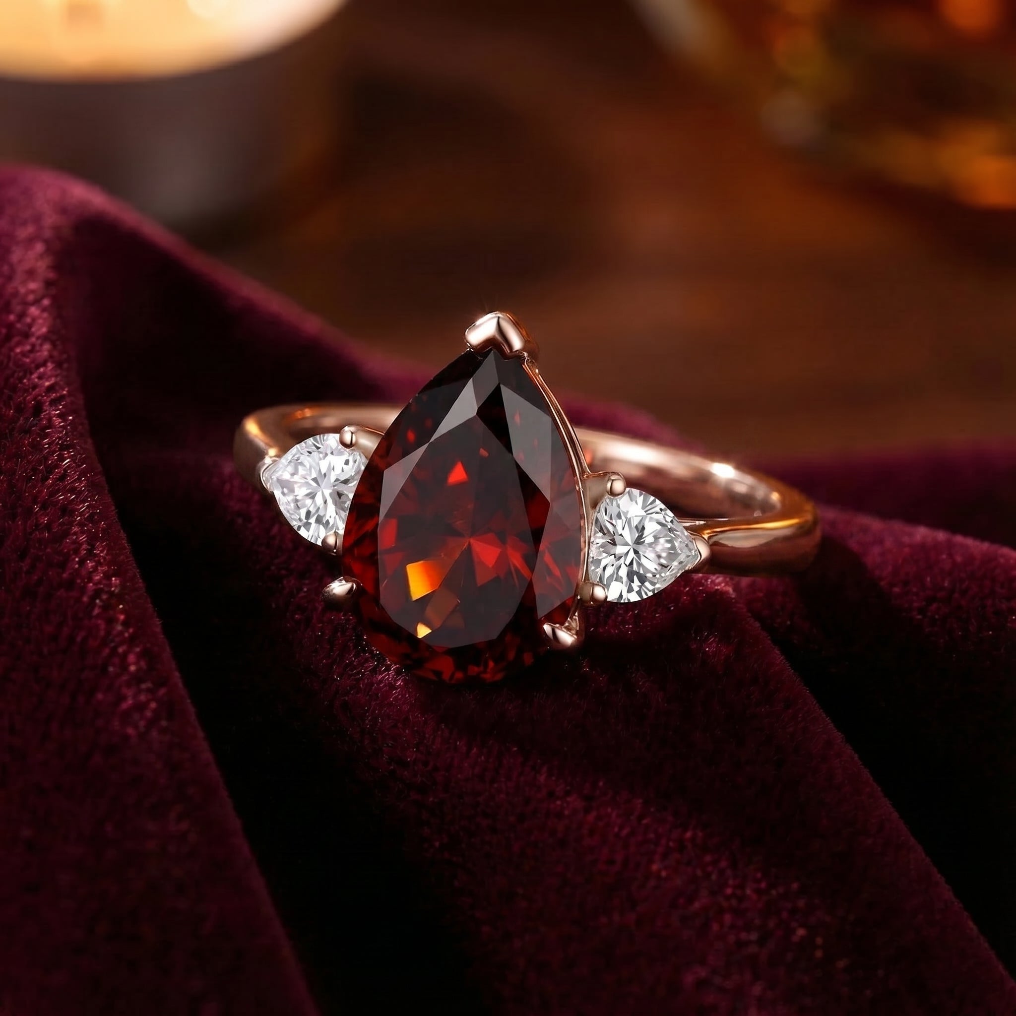 the-rowena-pear-s925-sterling-silver in rose gold finish