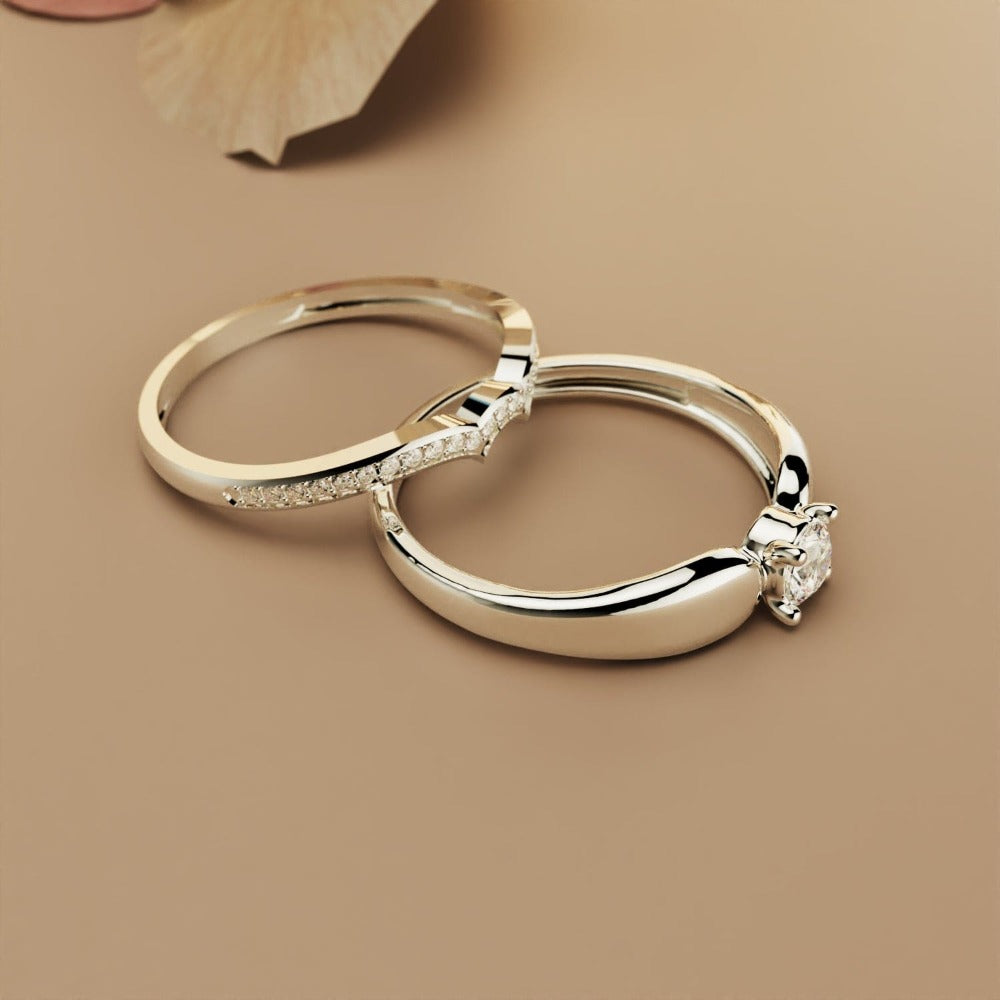 Königliche Ausstrahlung: Tiara 2-teiliger Ring - S925 Sterling Silber