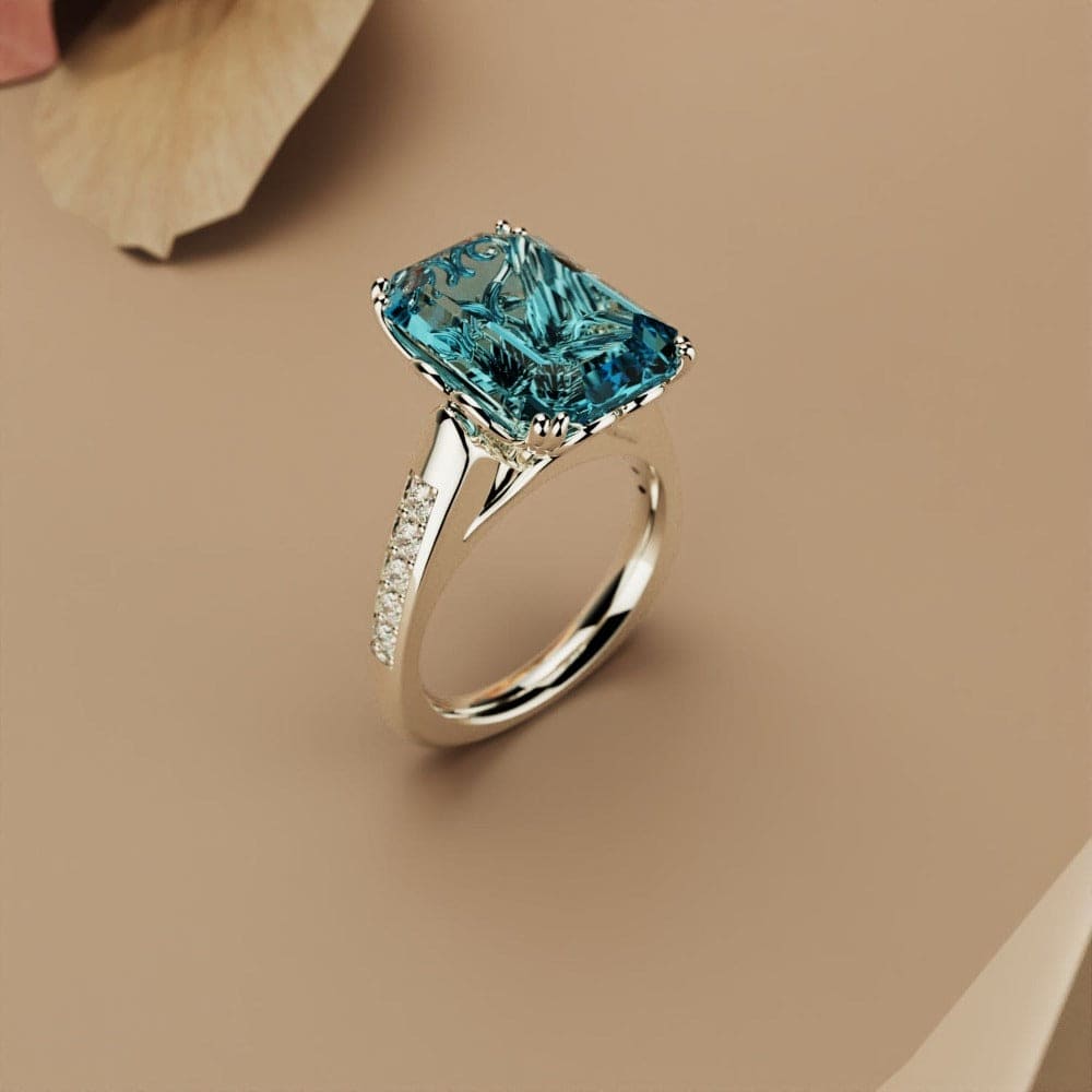 Azure Dream: Geformtes Duo-Ring-Paket – S925 Sterling Silber