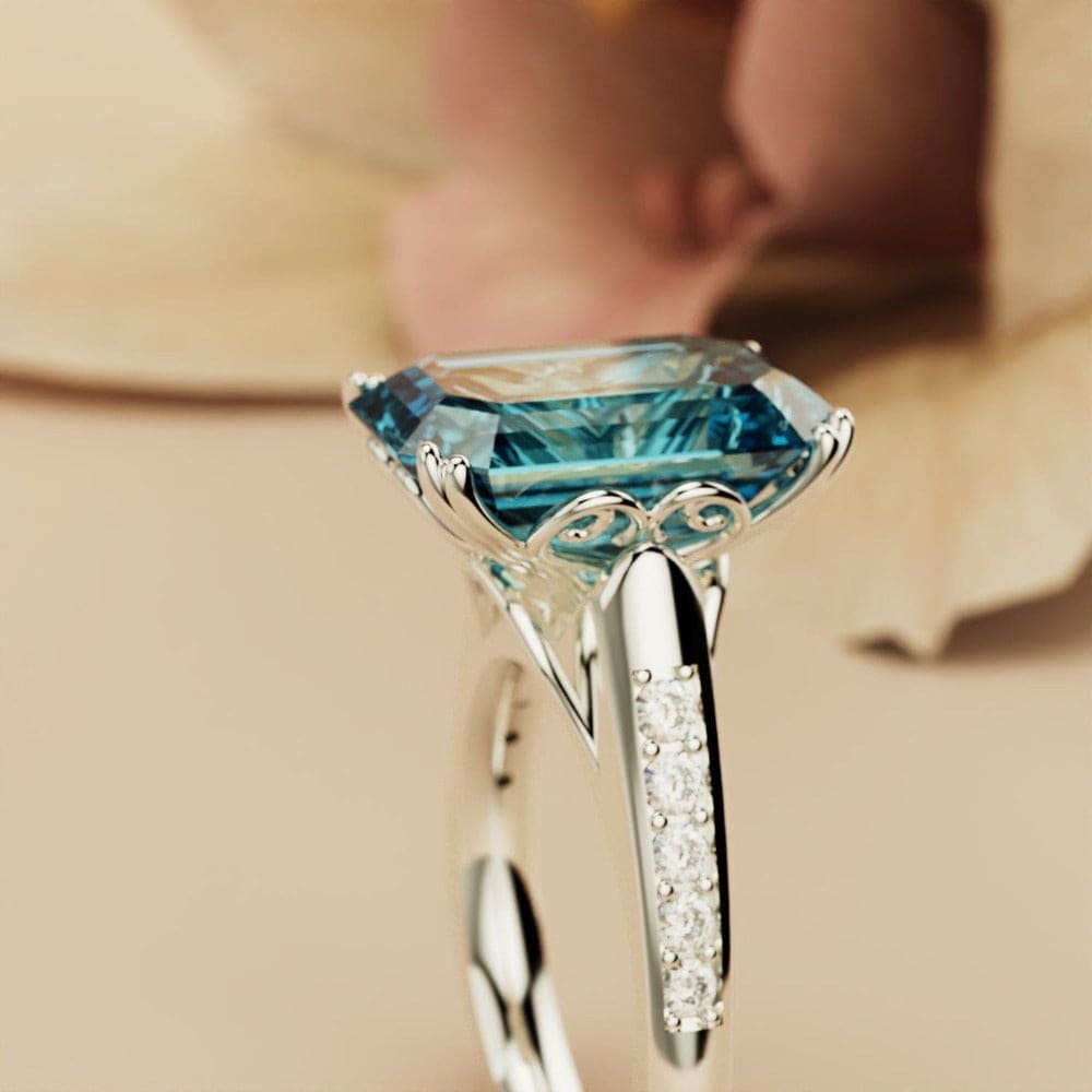 Azure Dream: Geformtes Duo-Ring-Paket – S925 Sterling Silber