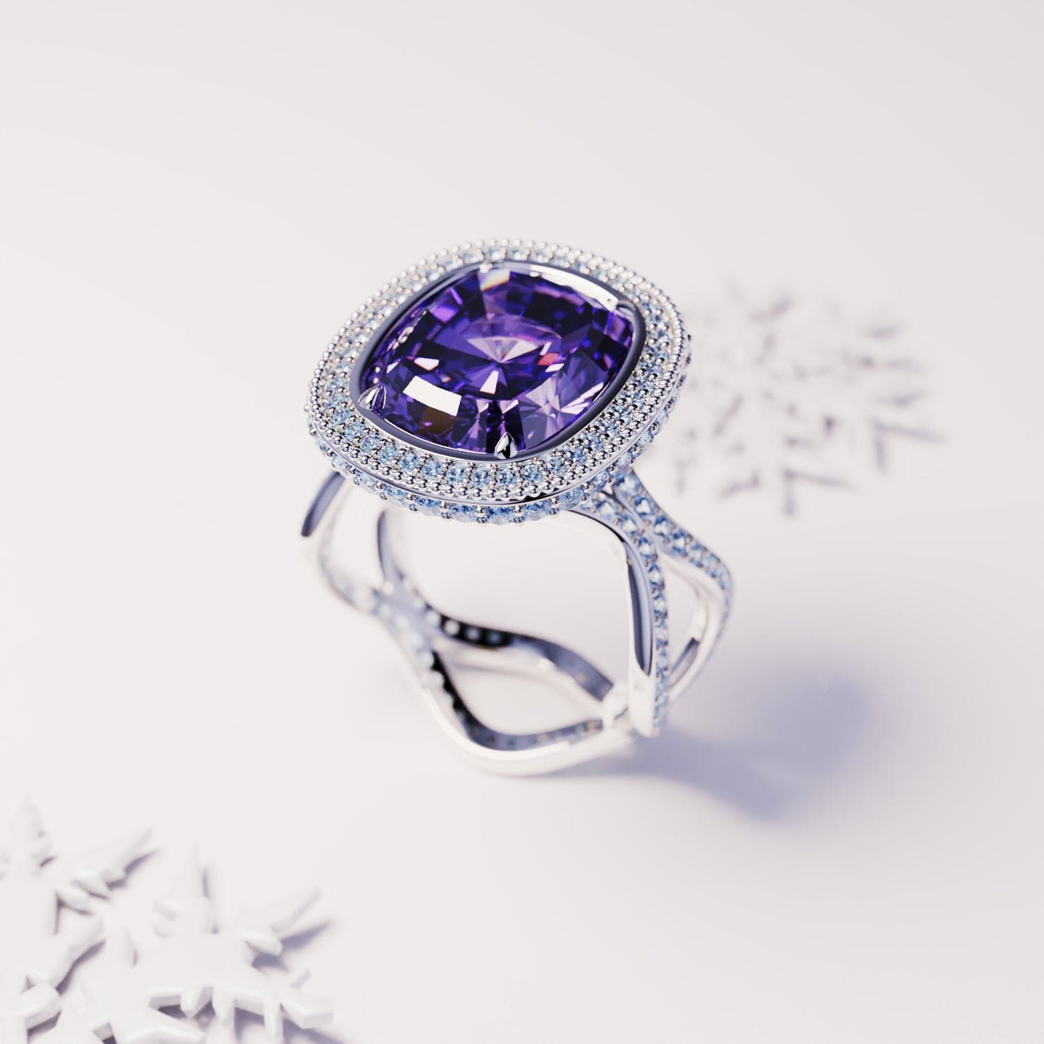 Amethyst Essence: Ethischer Amethystring im Opalschliff – S925 Sterling Silber