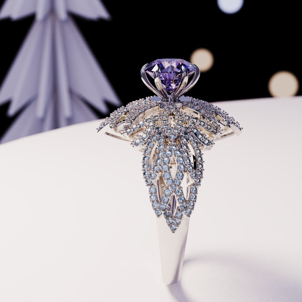 Amethyst Essence: Amethystring im Rundschliff – S925 Sterling Silber