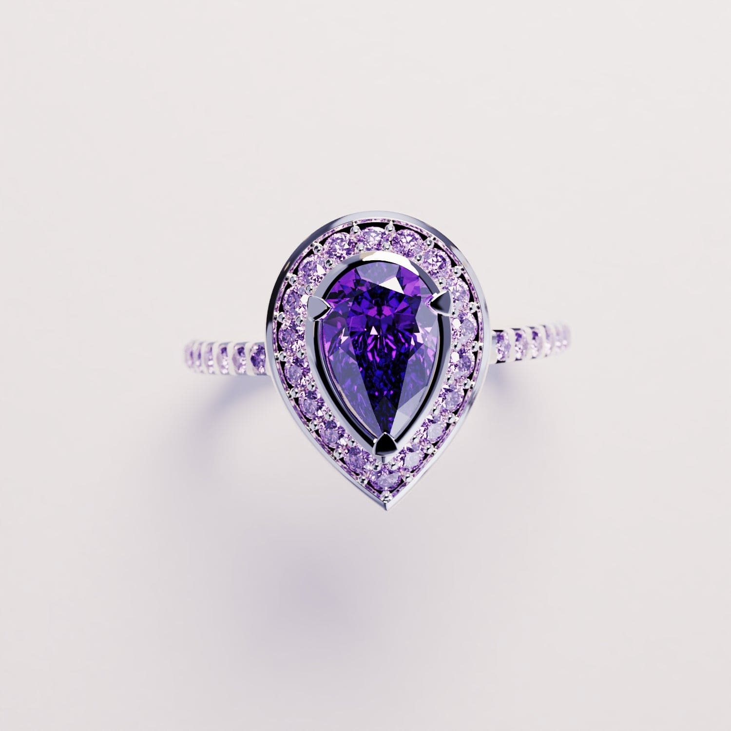 Violet Tear: Amethystring im Tropfenschliff – S925 Sterling Silber