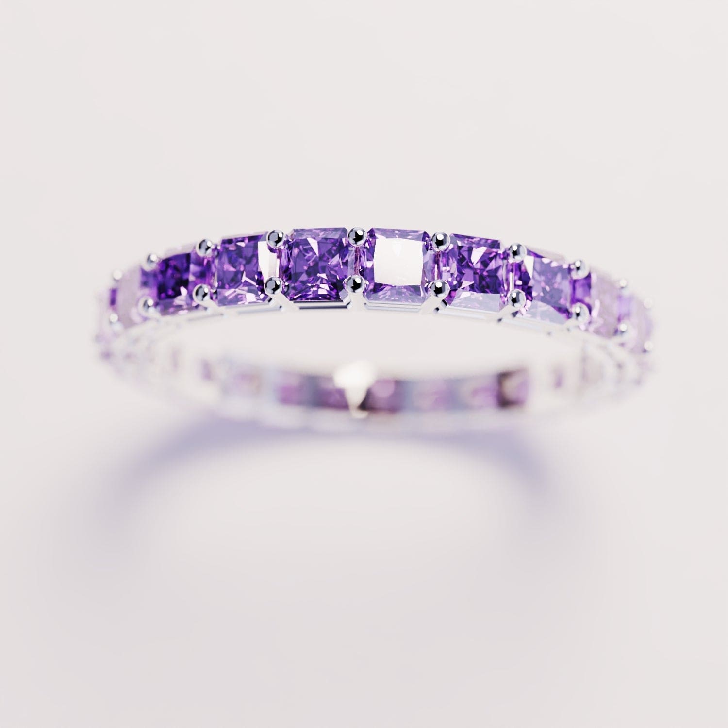 Die Ewigkeit: Amethyst-Kanalring – S925 Sterling Silber