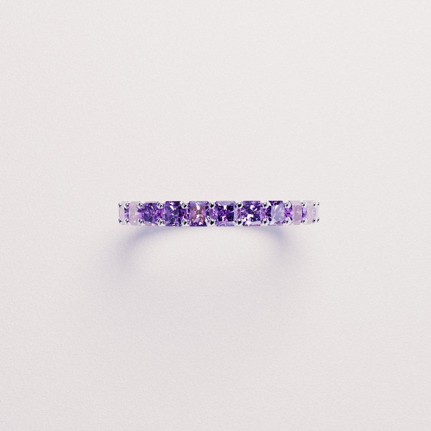 Die Ewigkeit: Amethyst-Kanalring – S925 Sterling Silber