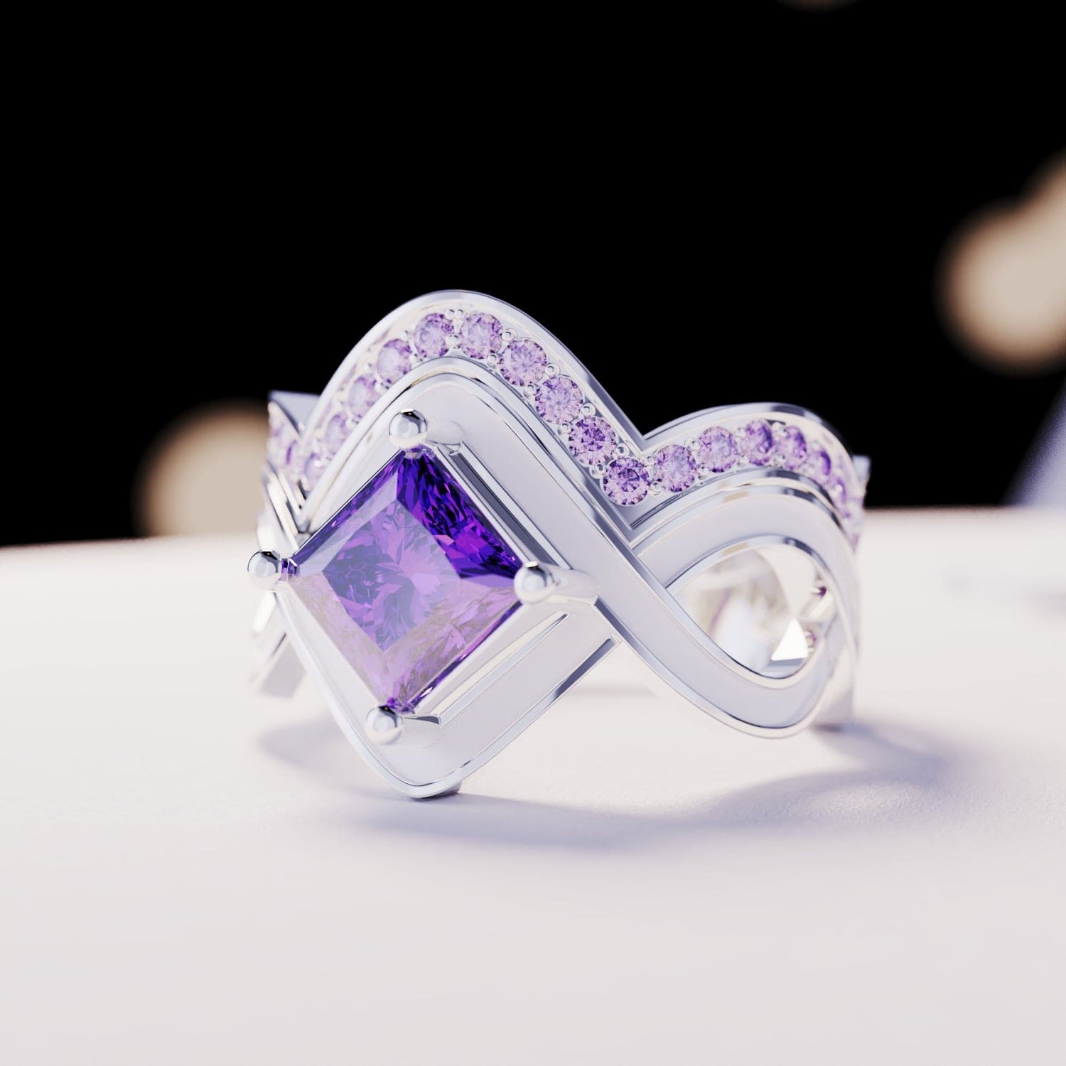 Schneewelle: 2-teiliger Ring-Set – S925 Sterling Silber