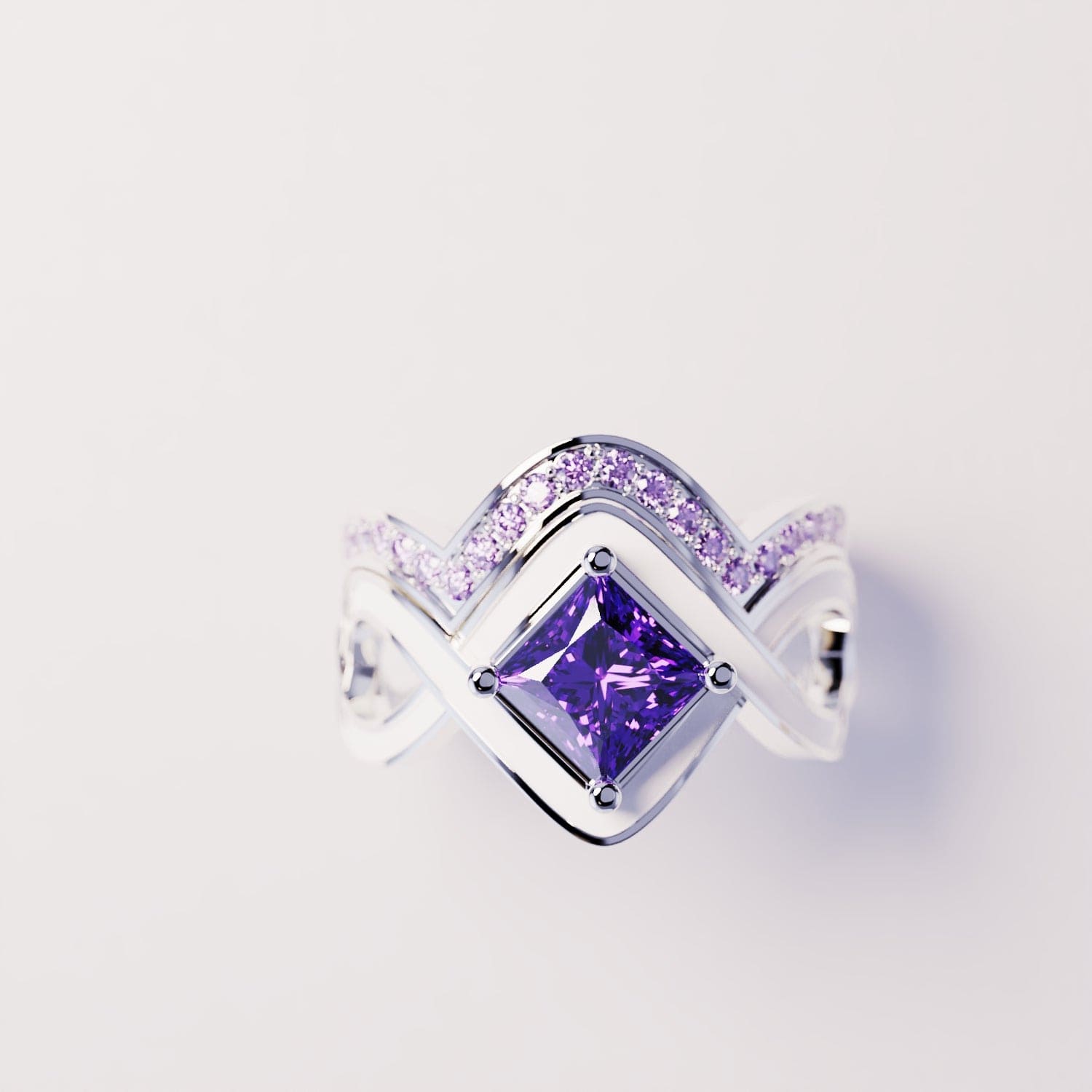 Schneewelle: 2-teiliger Ring-Set – S925 Sterling Silber