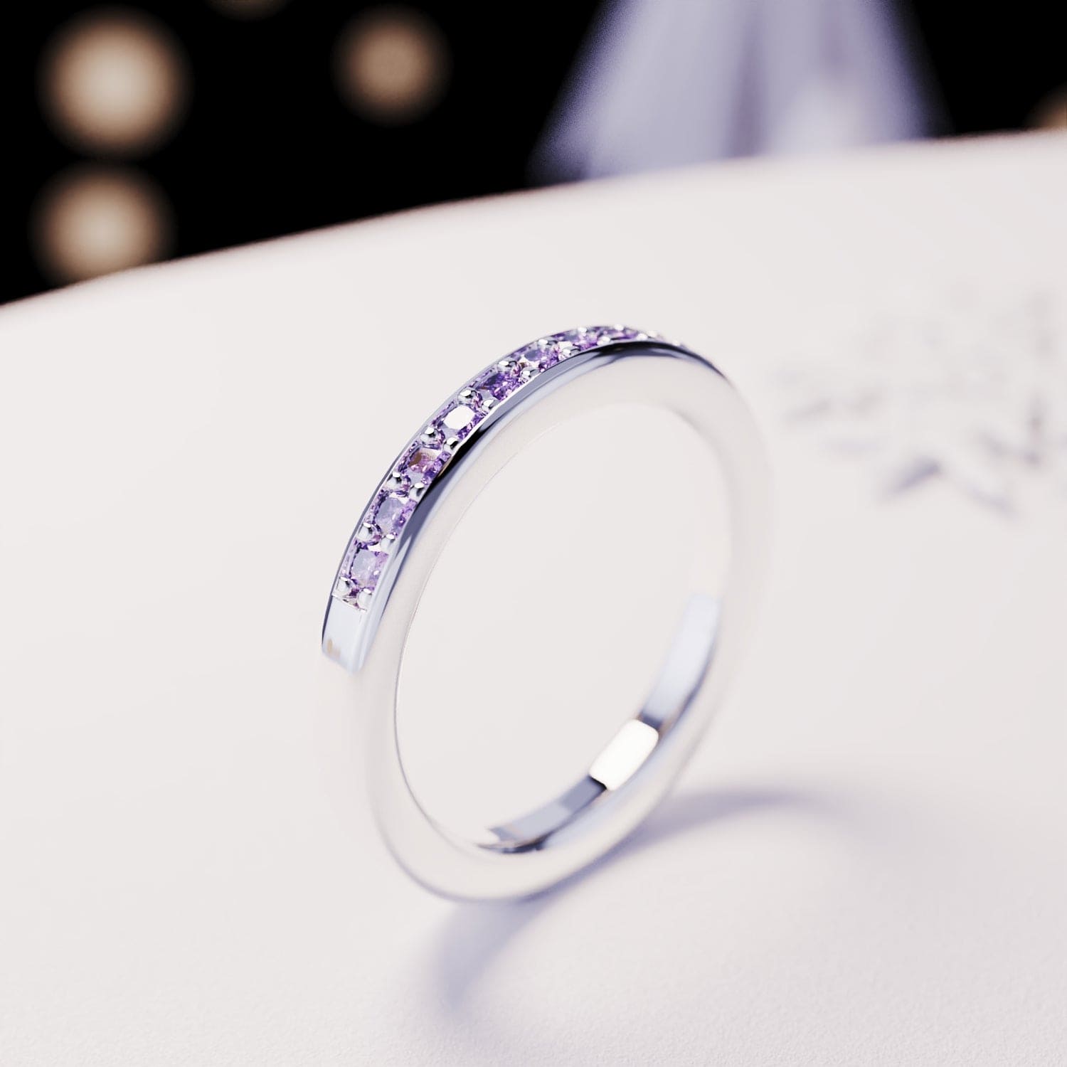 The Promise: Eternity Amethyst Ring - S925 Sterling Silver