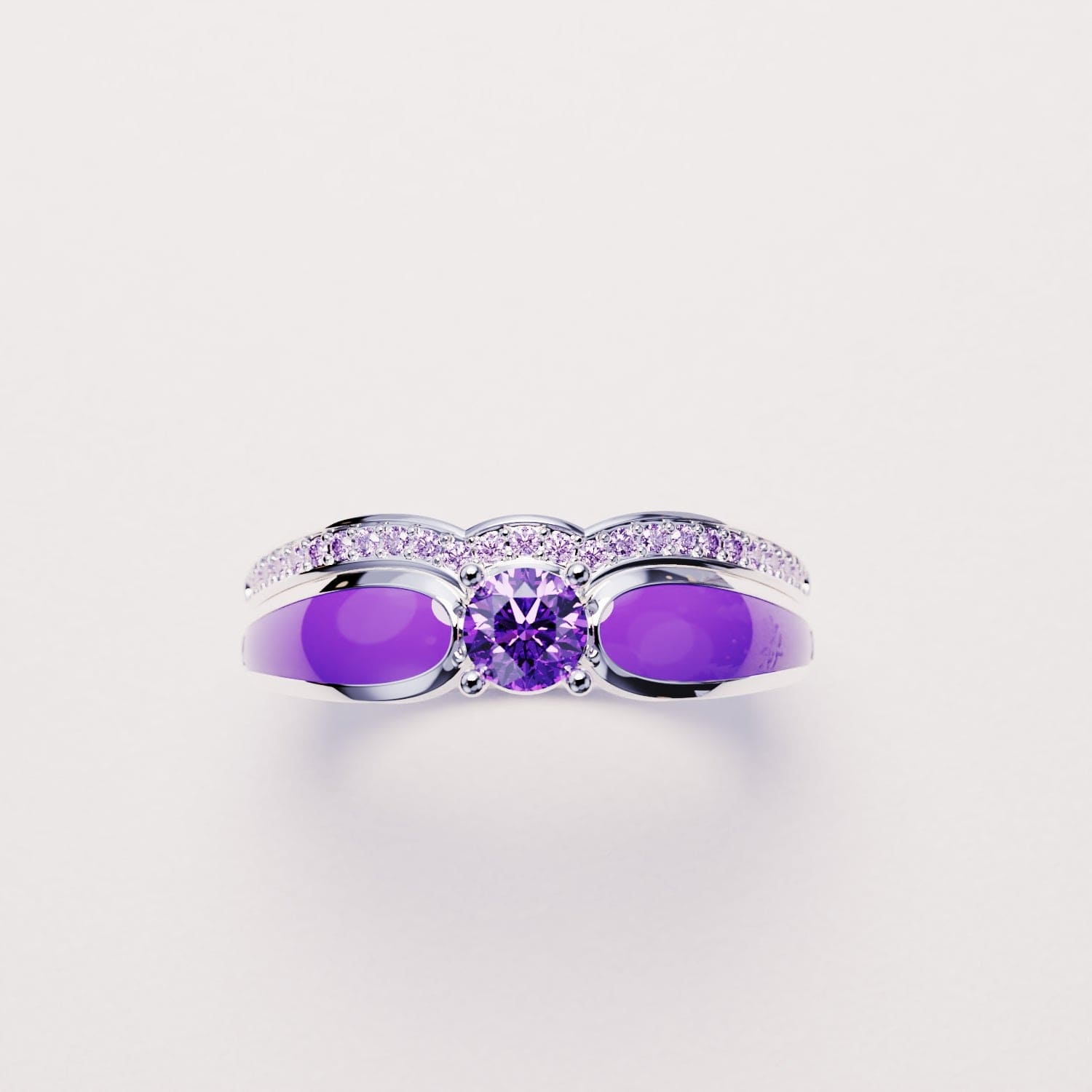 Violet Lagoon: 2-teiliger Ring-Set – S925 Sterling Silber