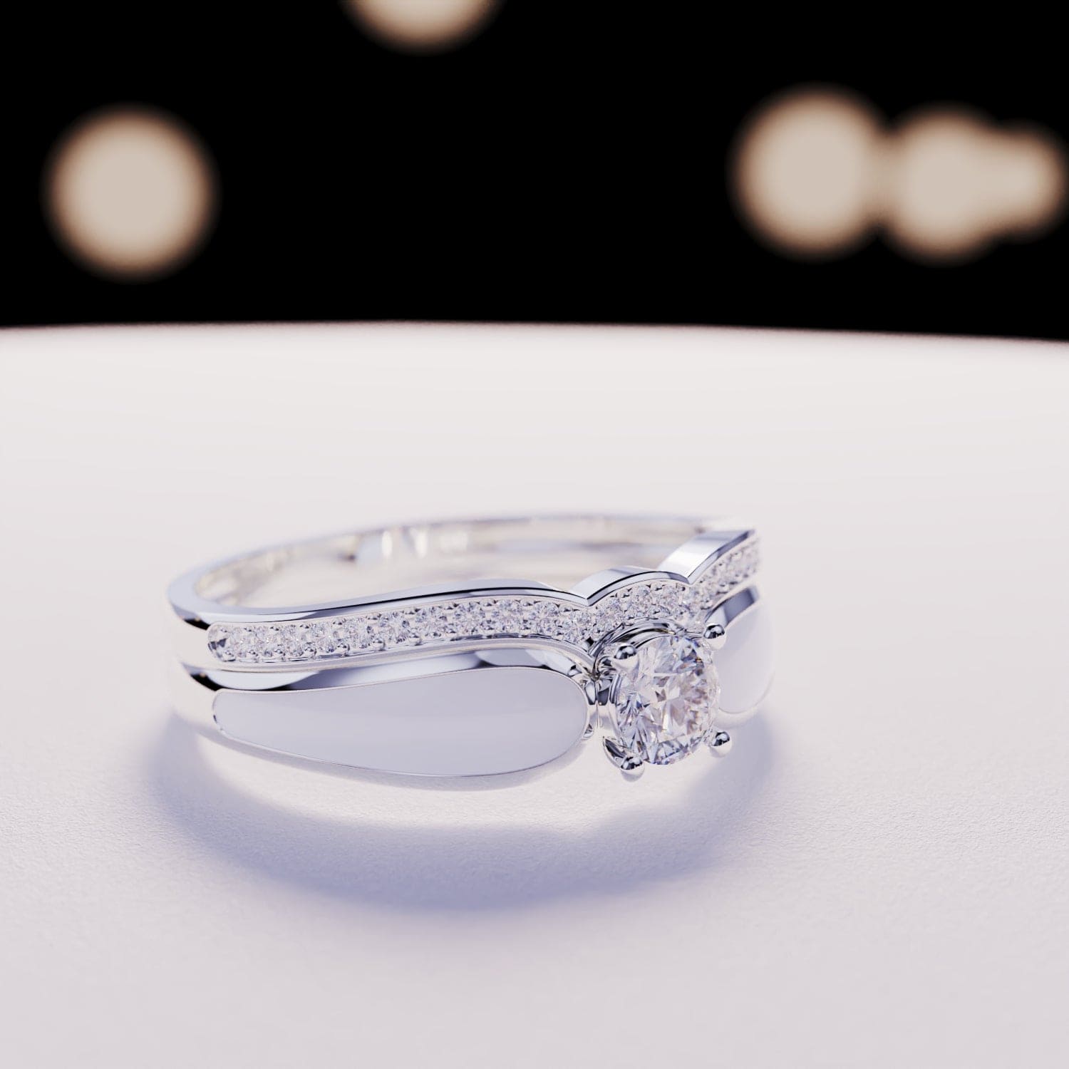 Snow Lagoon: 2-teiliges Ringset – S925 Sterling Silber