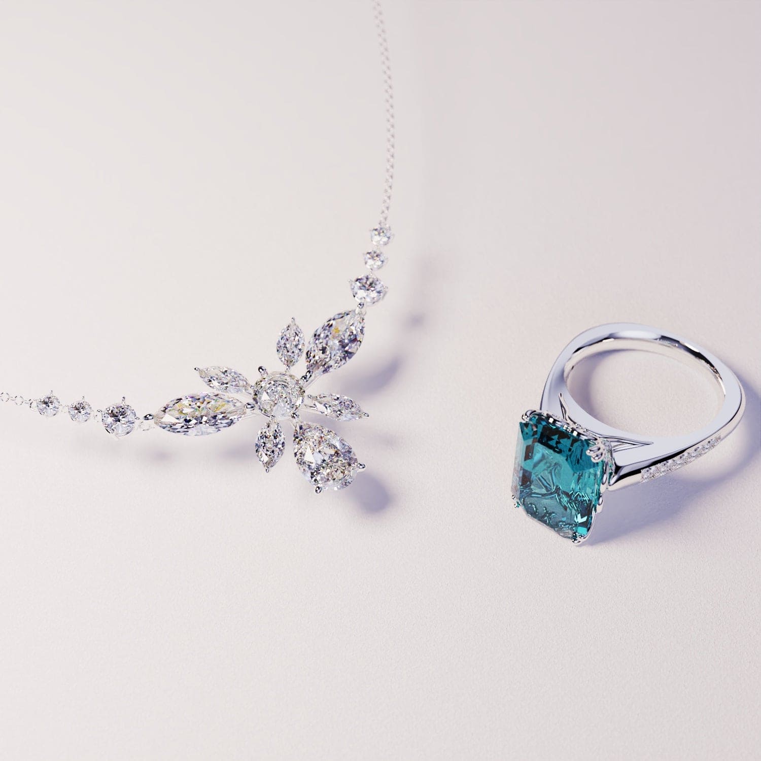 Azure Dream : Amélioration Collier & Bague - Argent Sterling S925