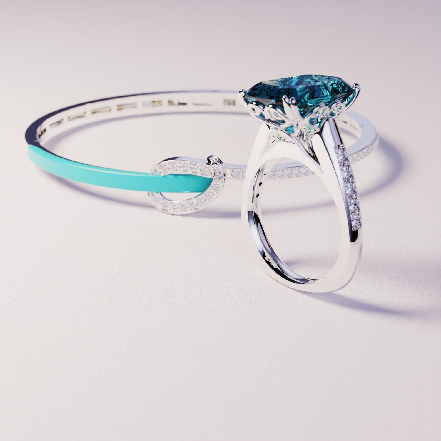 Azure Dream: Bracelet & Ring Upgrade - S925 Sterling Silver
