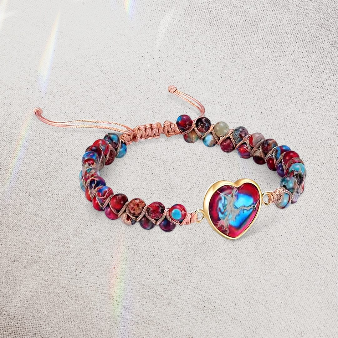 An meine Tochter | Liebe dich für immer | Jaspis-Herz-Armband