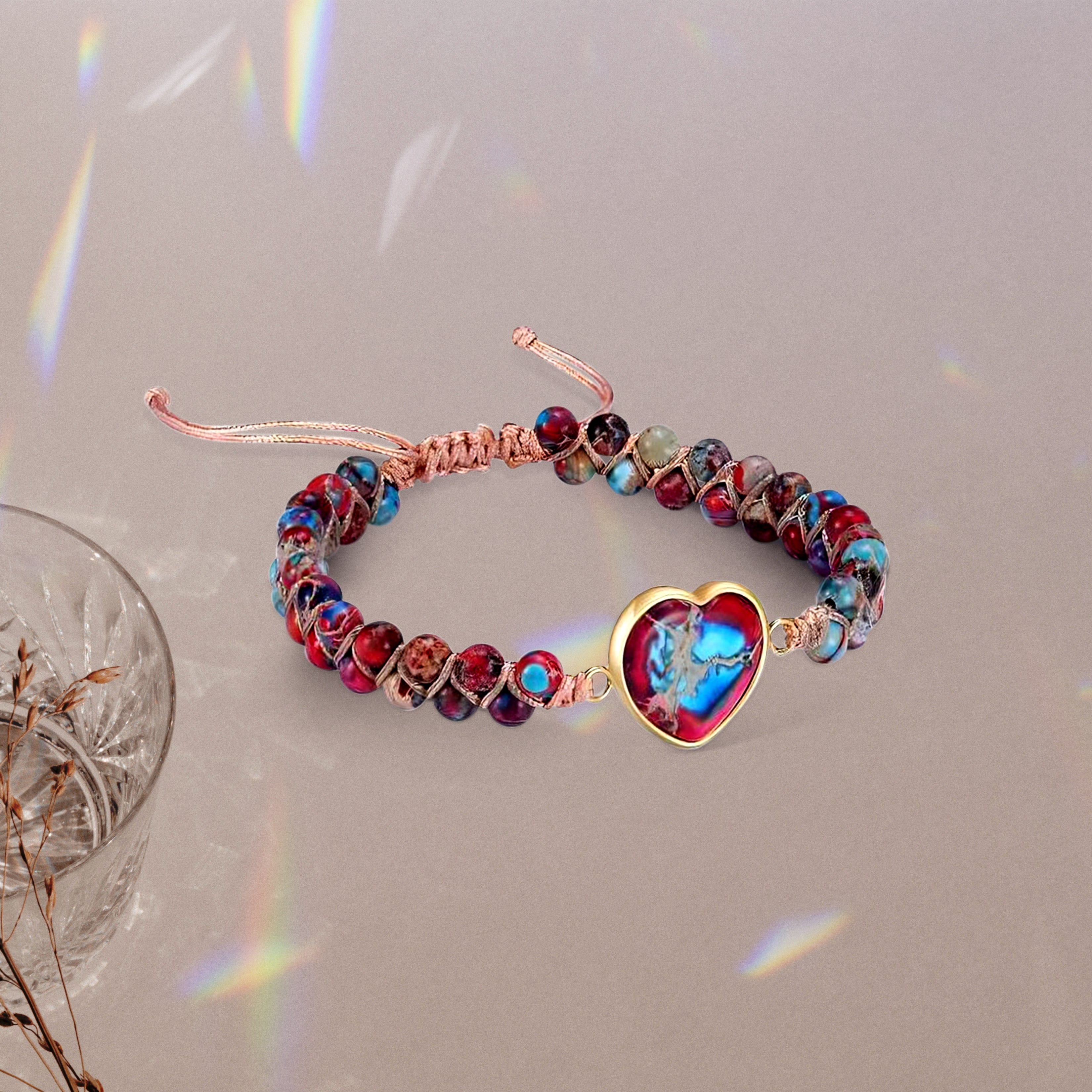 An meine Tochter | Liebe dich für immer | Jaspis-Herz-Armband