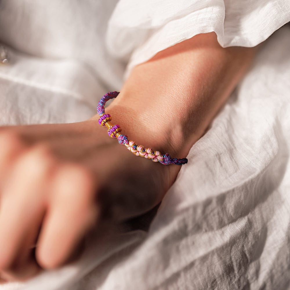 Enkelin | Eine Verbindung, die niemals gelöst werden kann | Pfirsichblüten-Knotenarmband