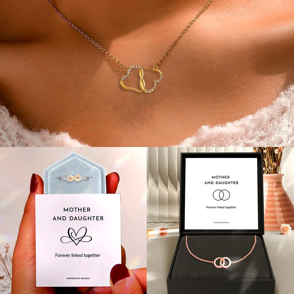 Mother & Daughter - "Forever Linked together" Jewelry Bundle (Ring, Bracelet & Necklace)