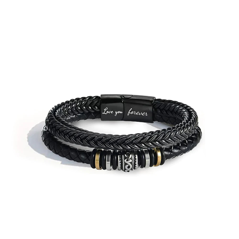 Ich liebe dich für immer | Herren-Geschenkarmband aus Leder