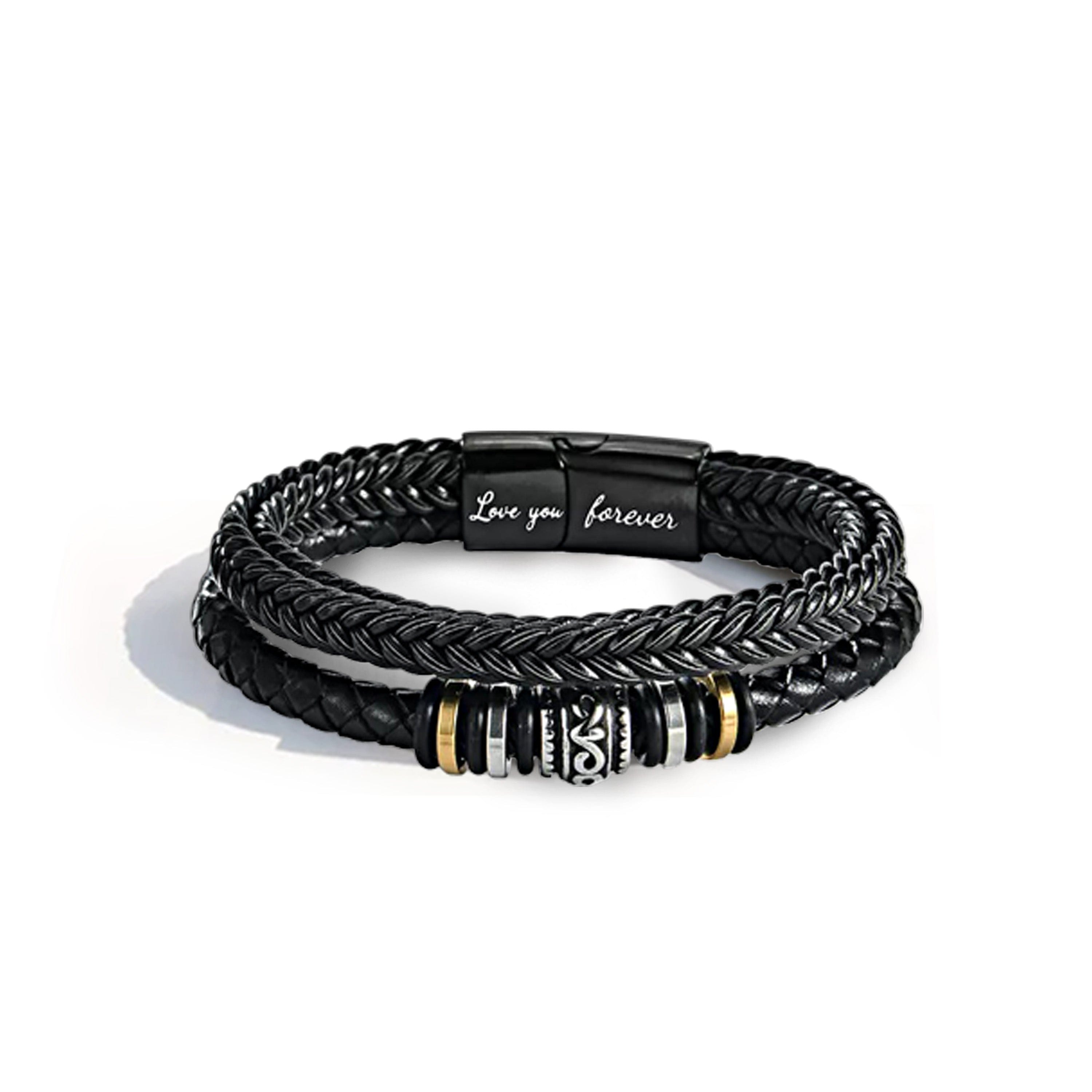 Love You Forever | Men's Leather Gift Bracelet