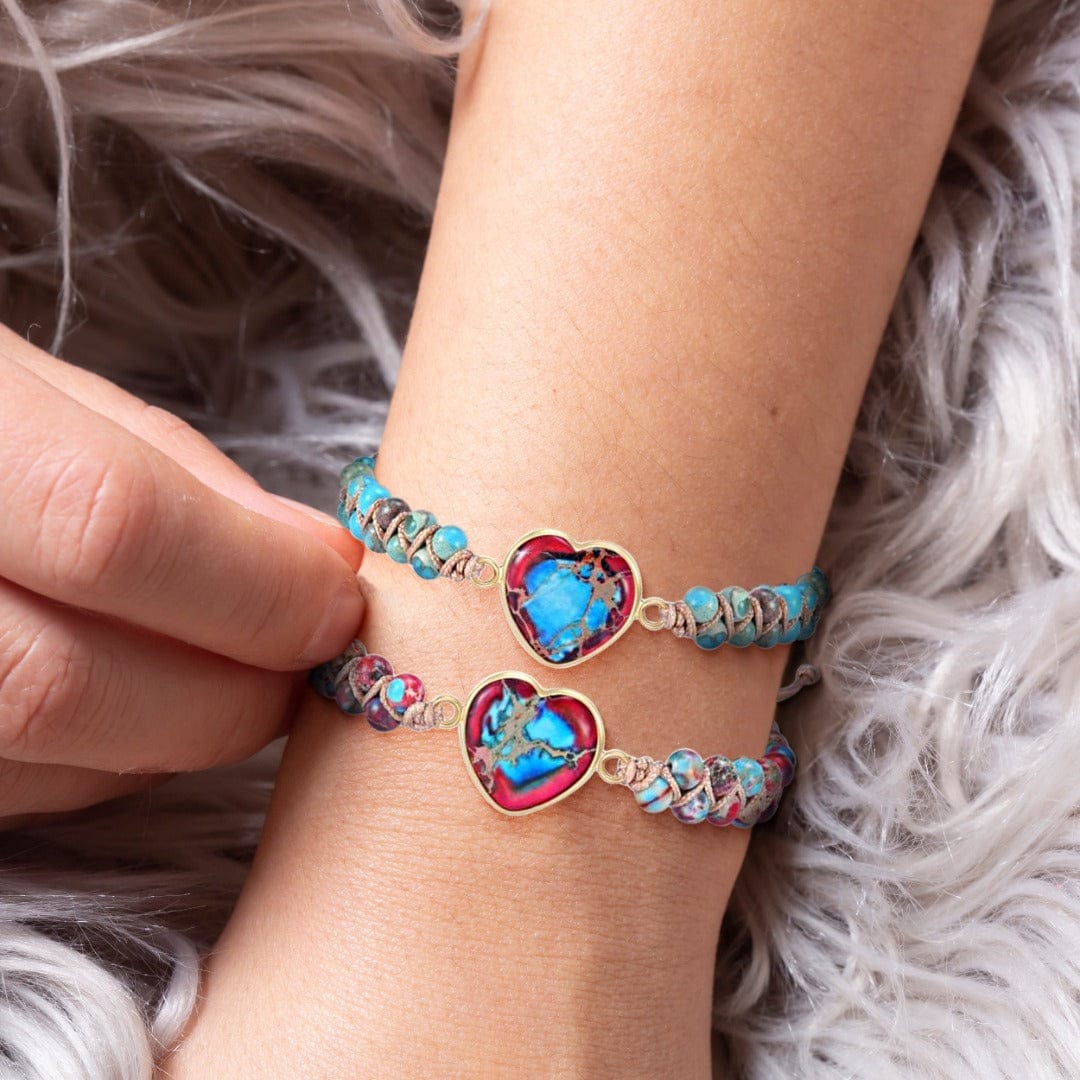 An meine Tochter | Liebe dich für immer | Jaspis-Herz-Armband