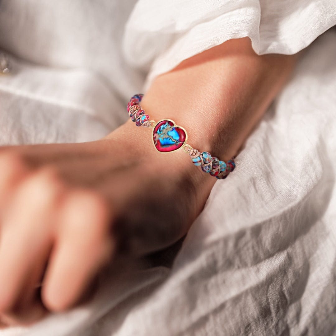 An meine Tochter | Liebe dich für immer | Jaspis-Herz-Armband