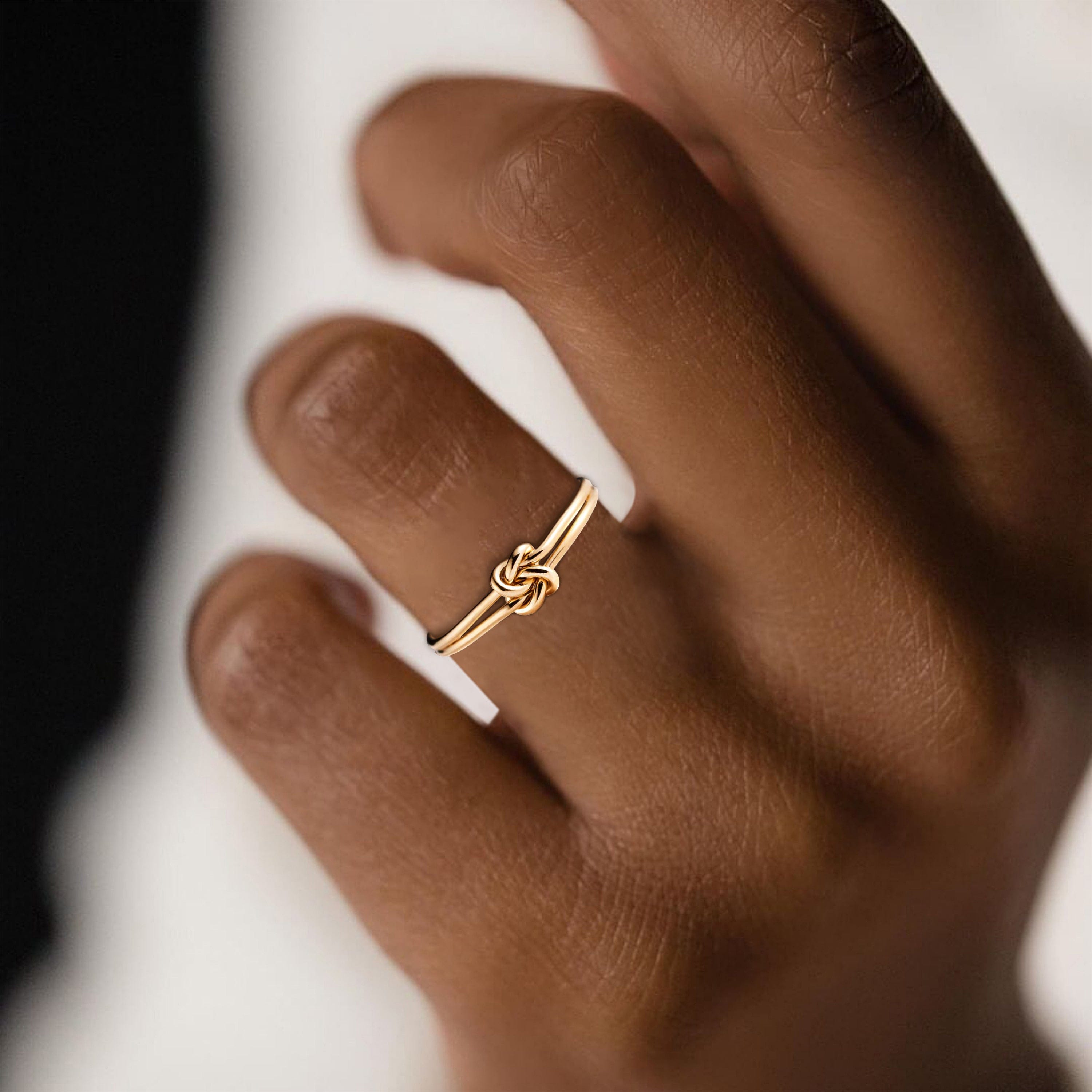 Mère & Fille | Nœud Promesse | Bague en Or 14K