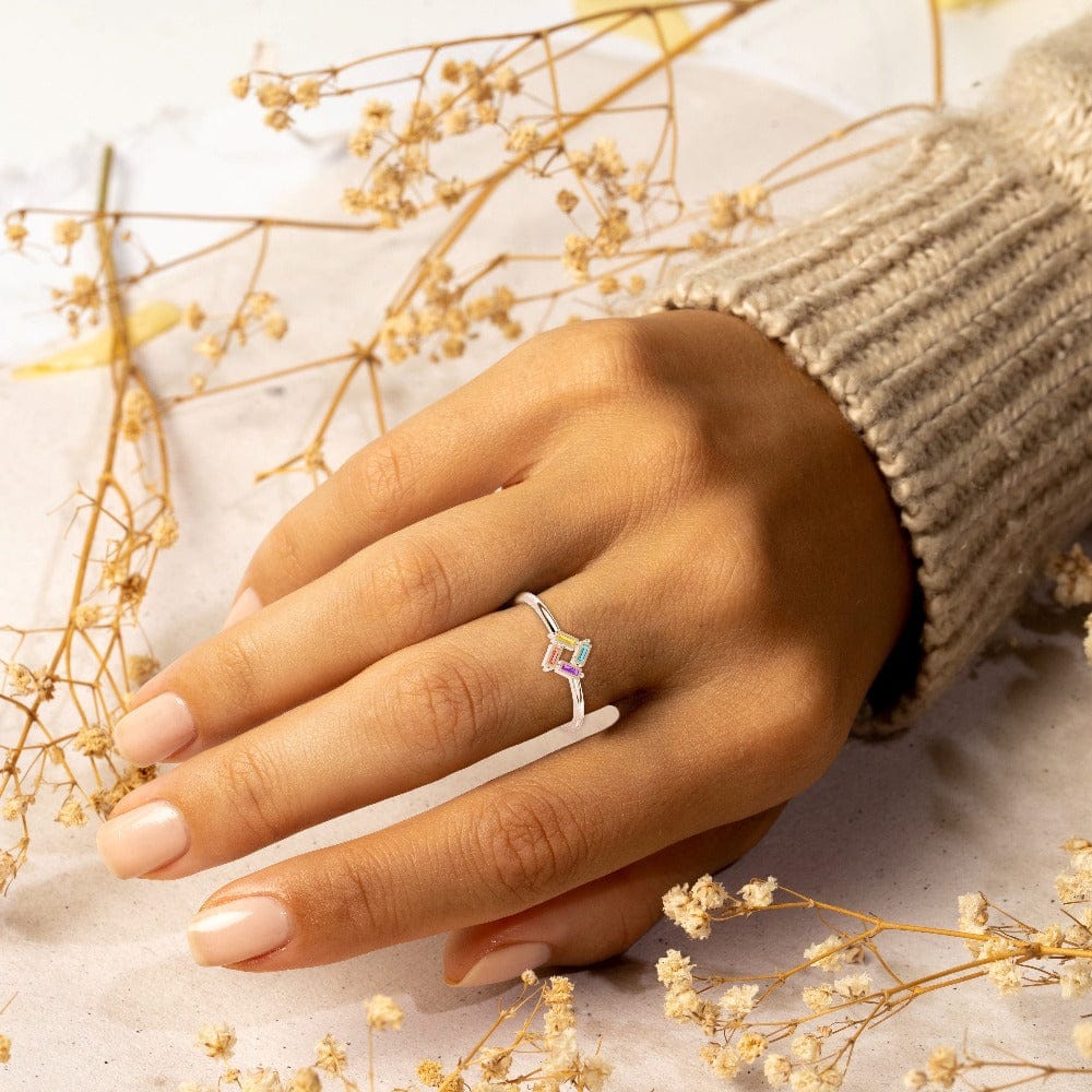 Anpassbar | S925 | 3-6 Baguette-Geburtssteinring