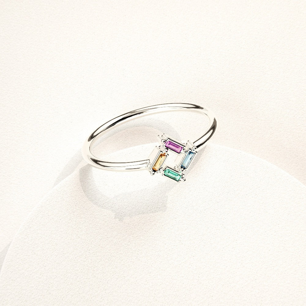 Anpassbar | S925 | 3-6 Baguette-Geburtssteinring